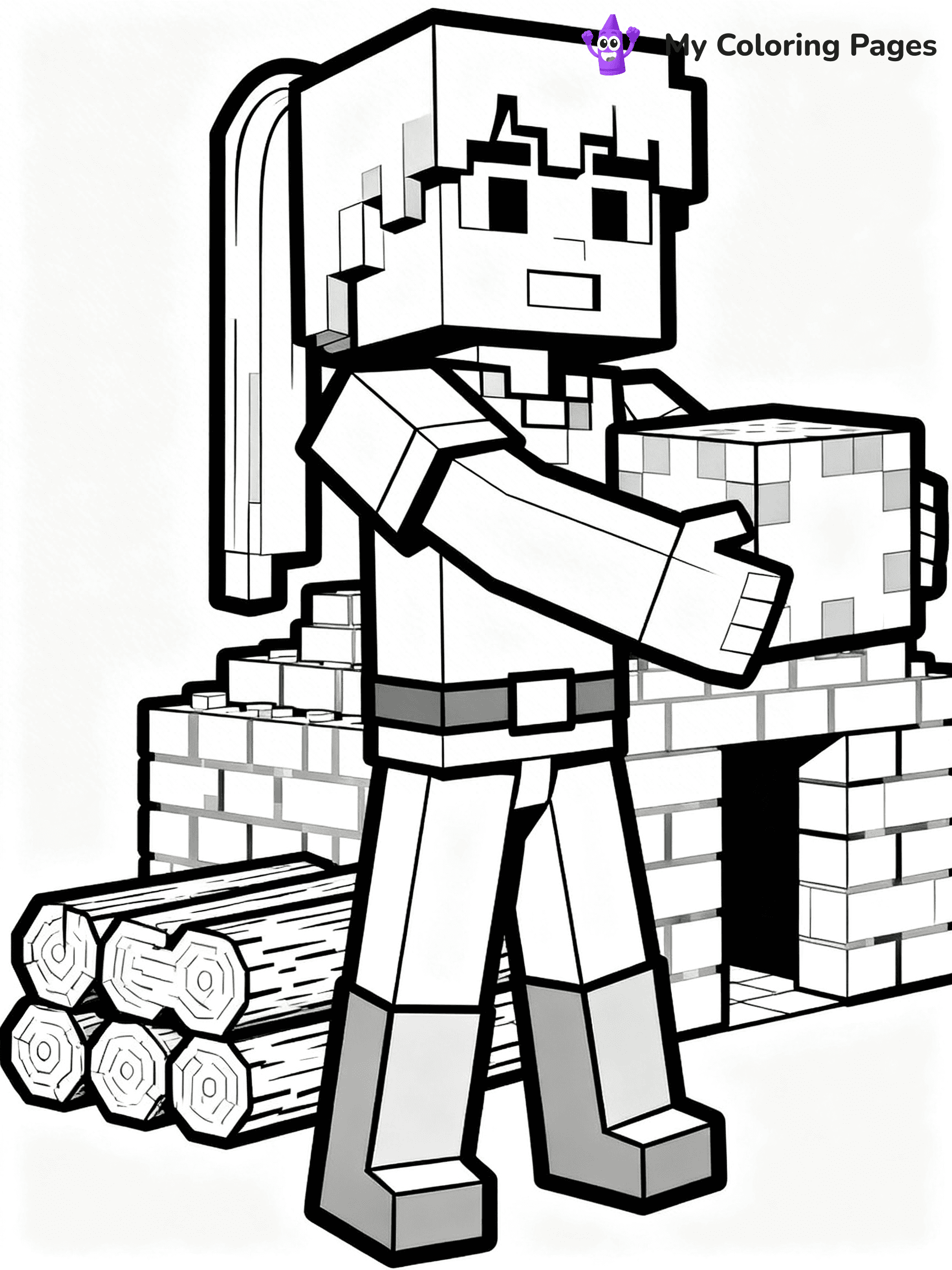 Minecraft Alex Coloring Pages - 2