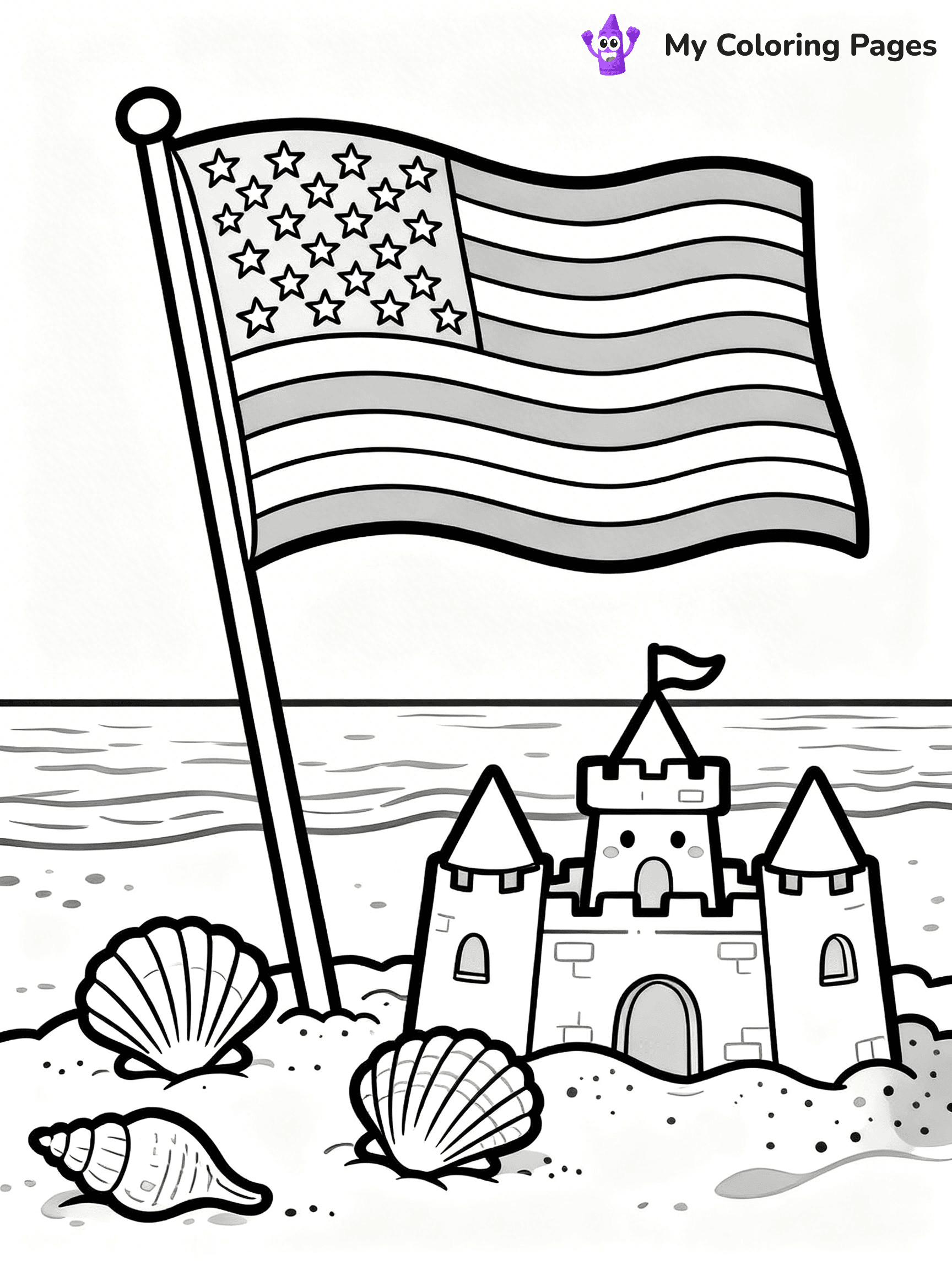 USA Flag Coloring Pages - 69