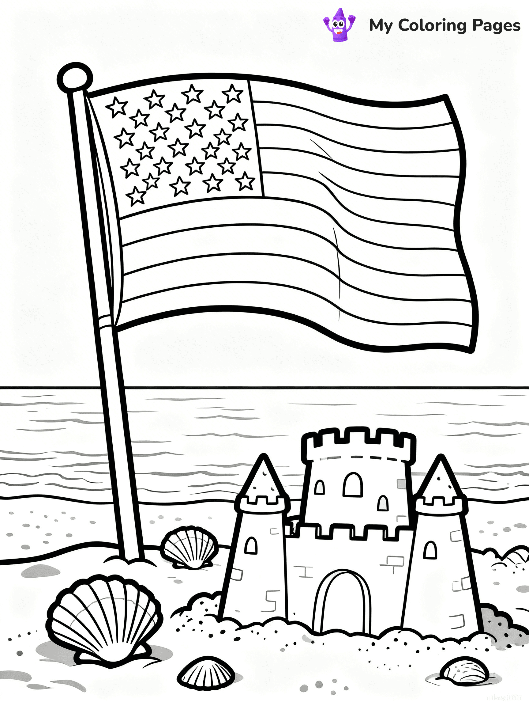 USA Flag Coloring Pages - 67