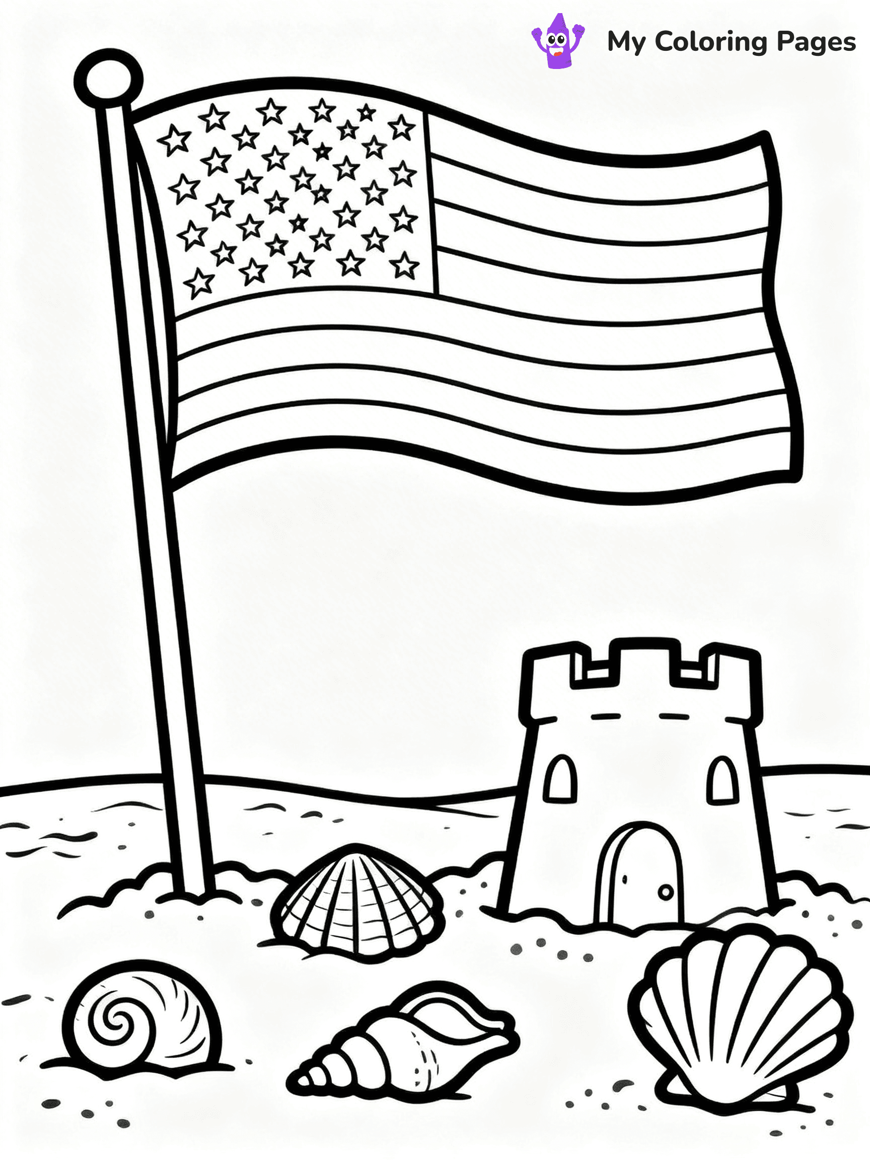 USA Flag Coloring Pages - 65