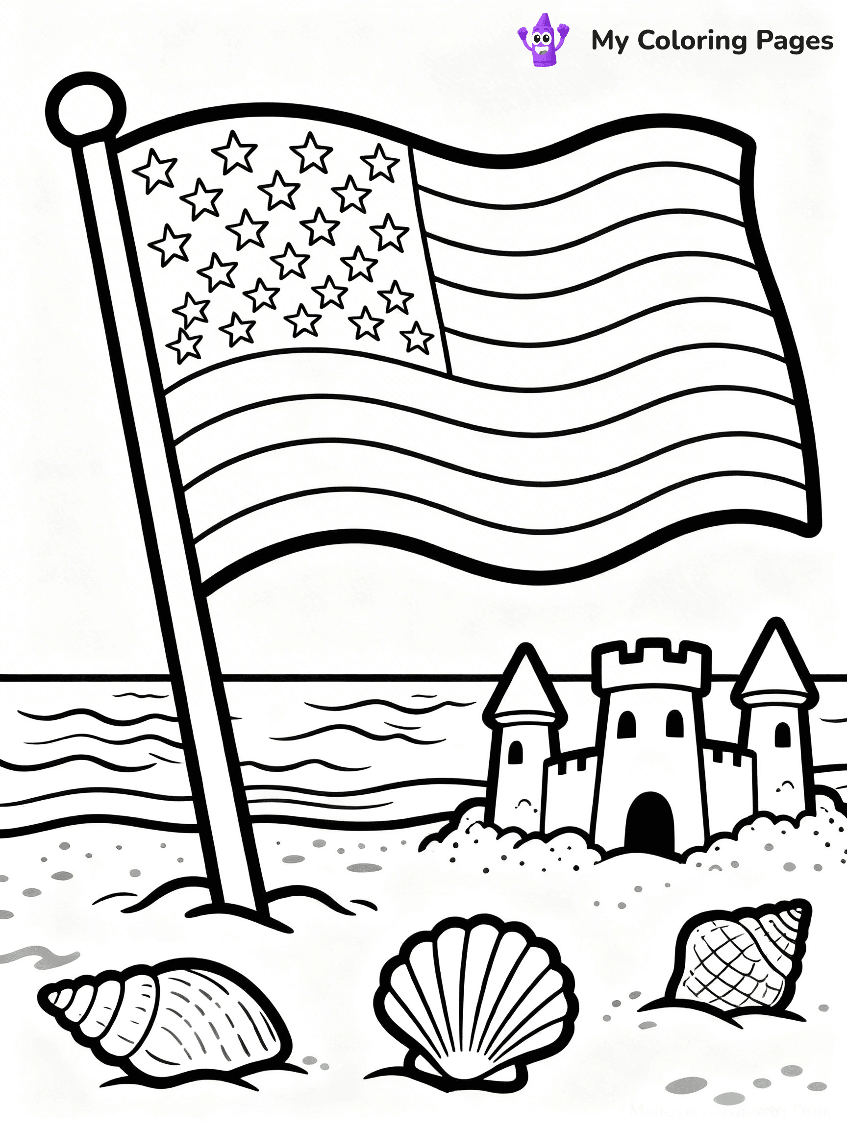 USA Flag Coloring Pages - 63