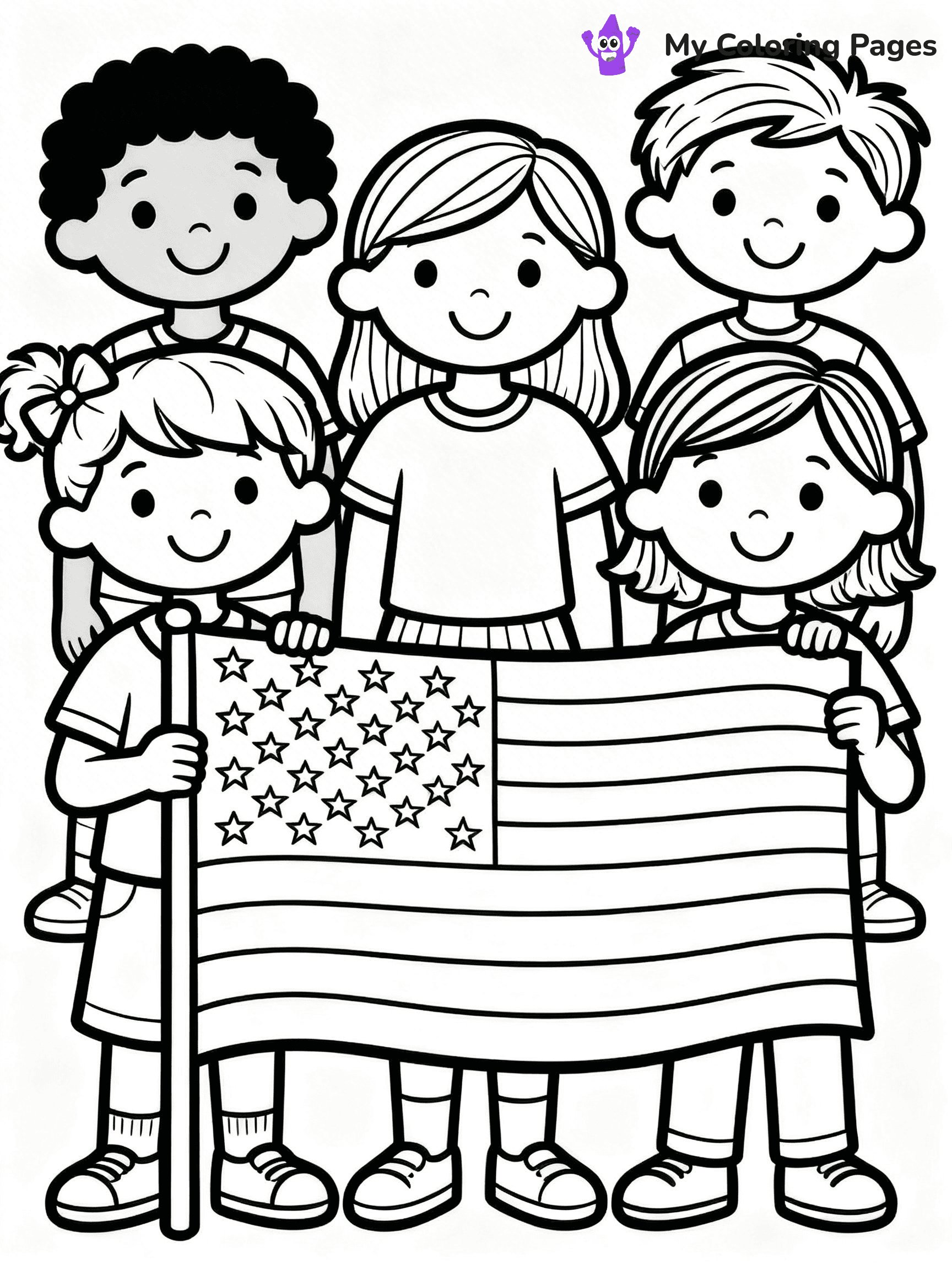 USA Flag Coloring Pages - 61
