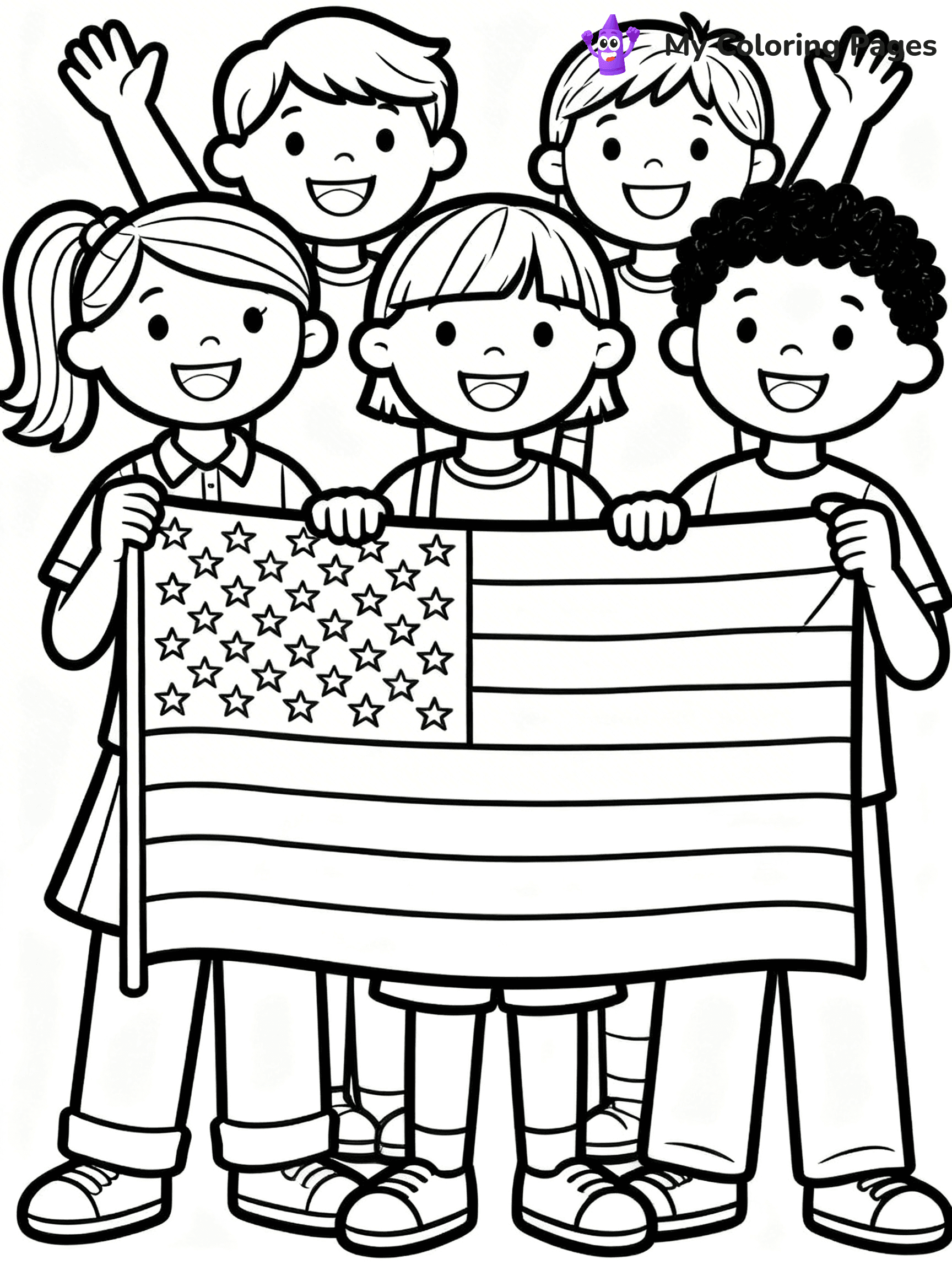 USA Flag Coloring Pages - 60