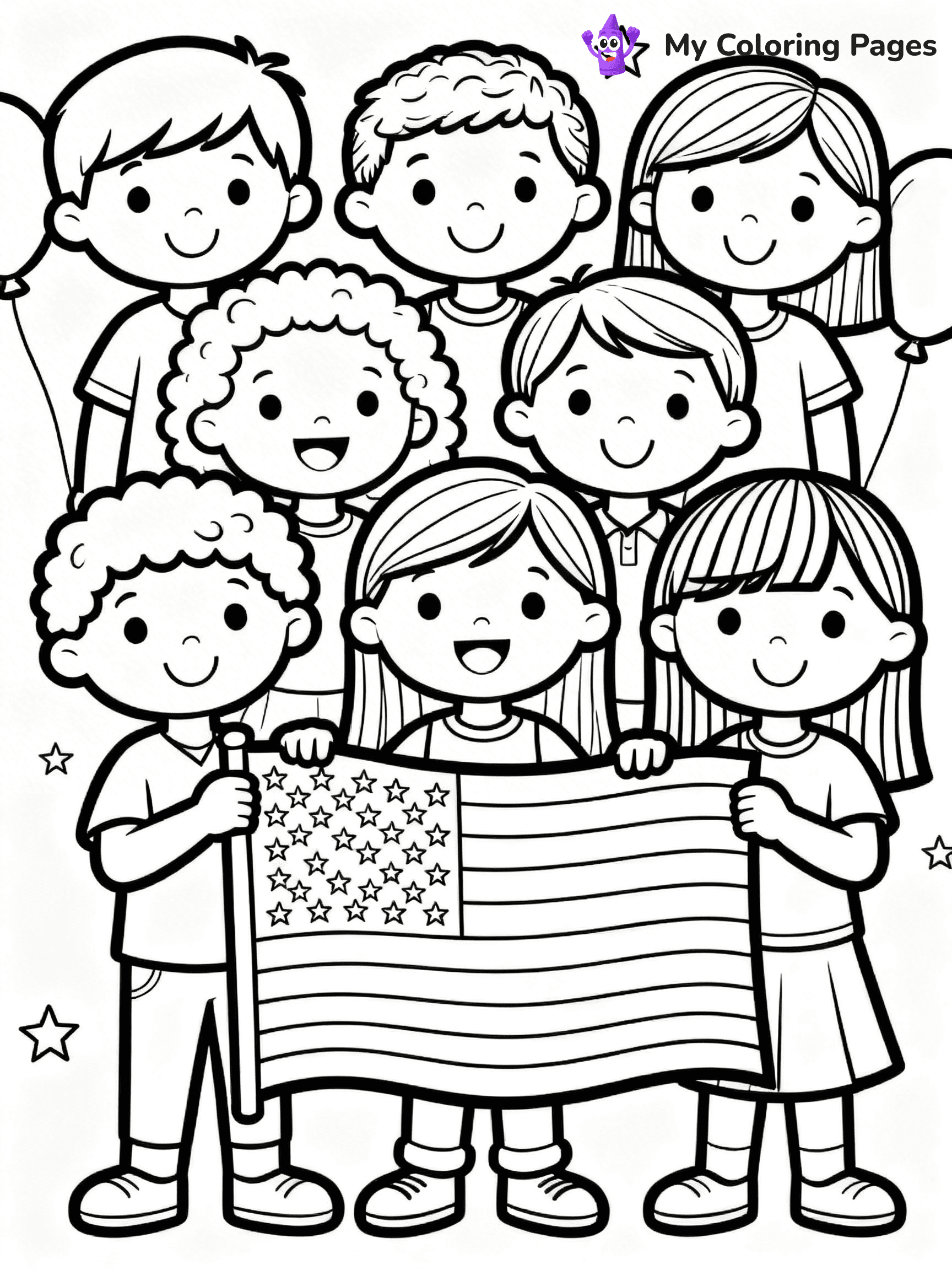 USA Flag Coloring Pages - 59