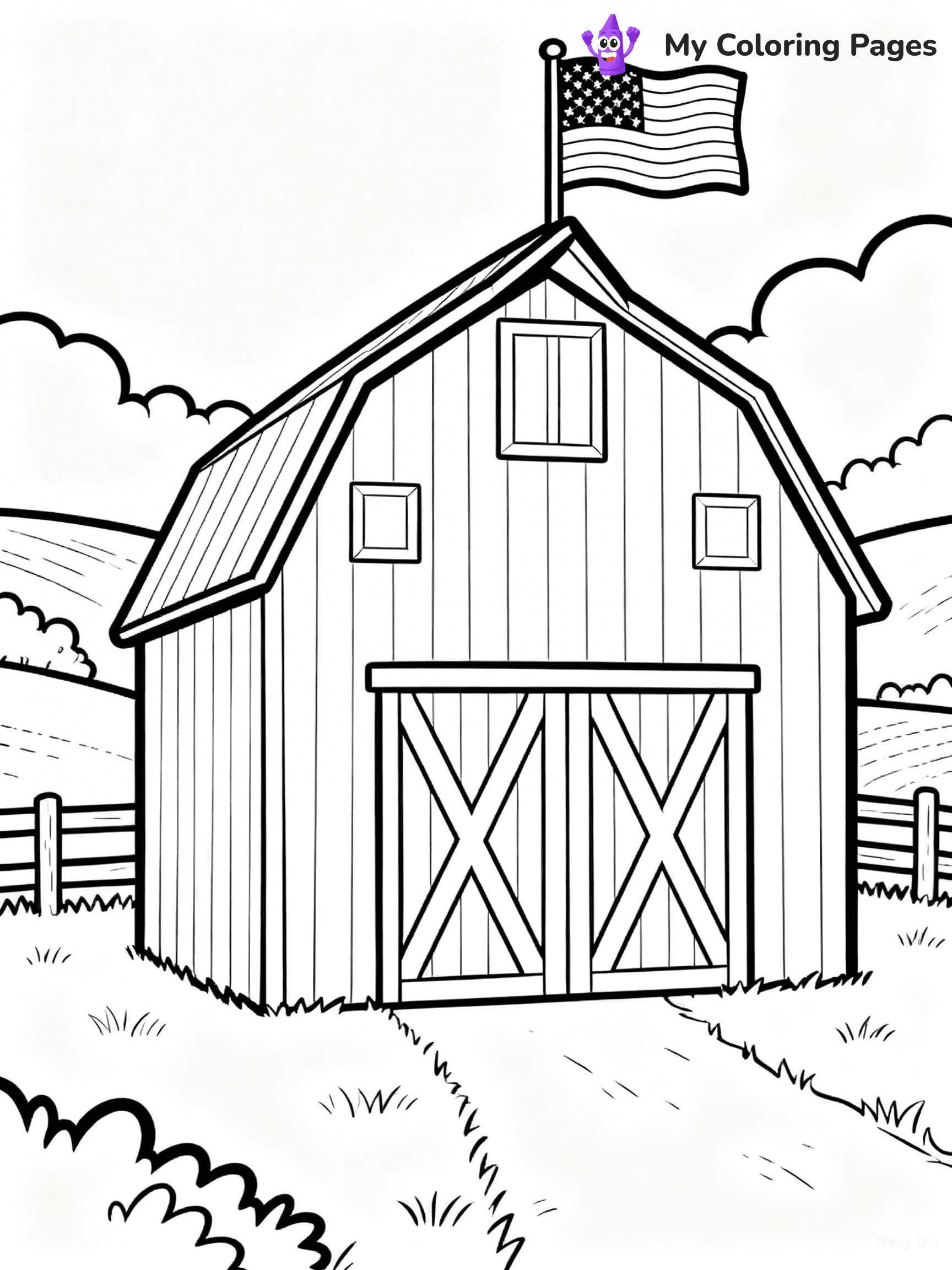 USA Flag Coloring Pages - 50