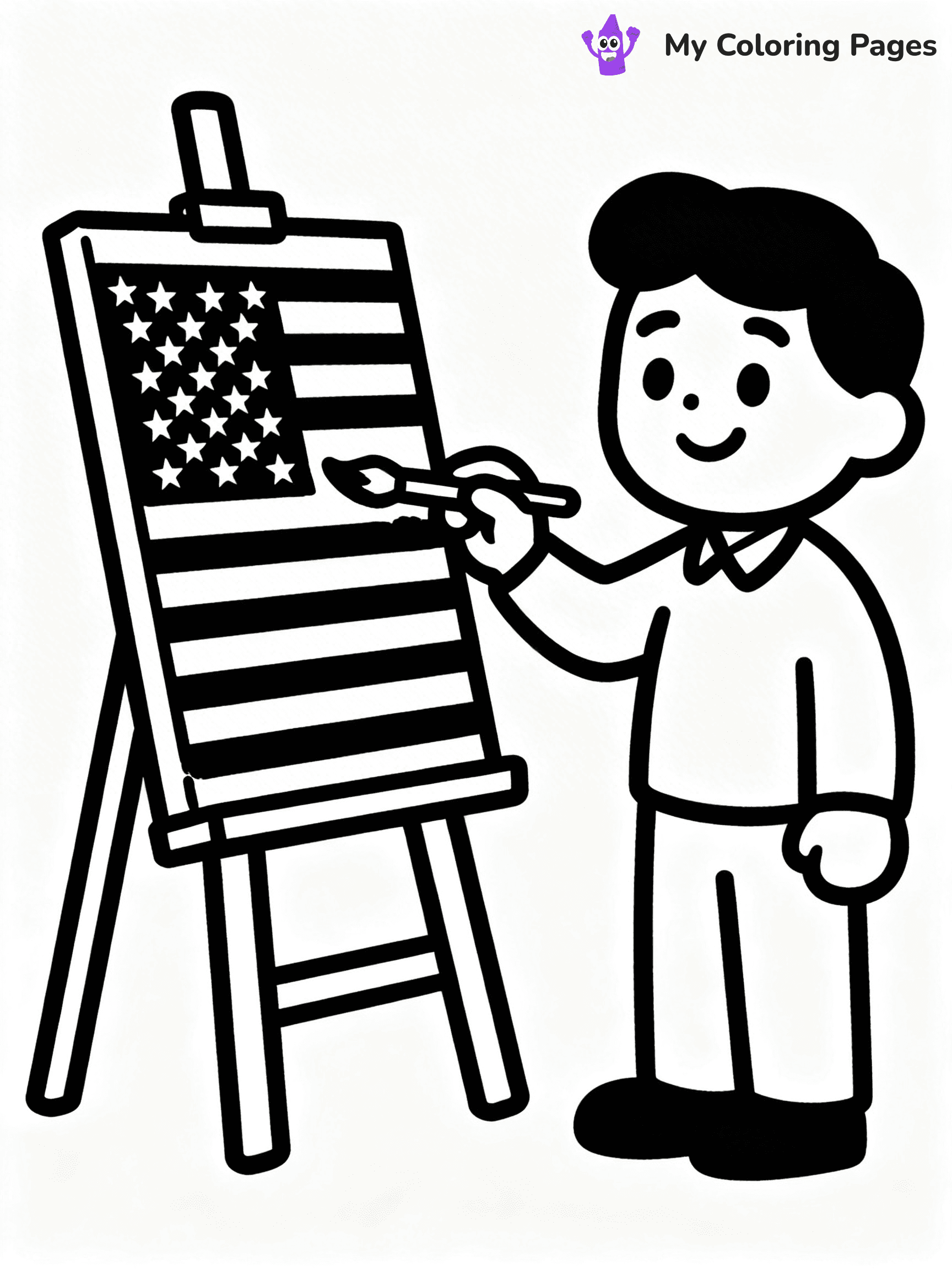 USA Flag Coloring Pages - 49