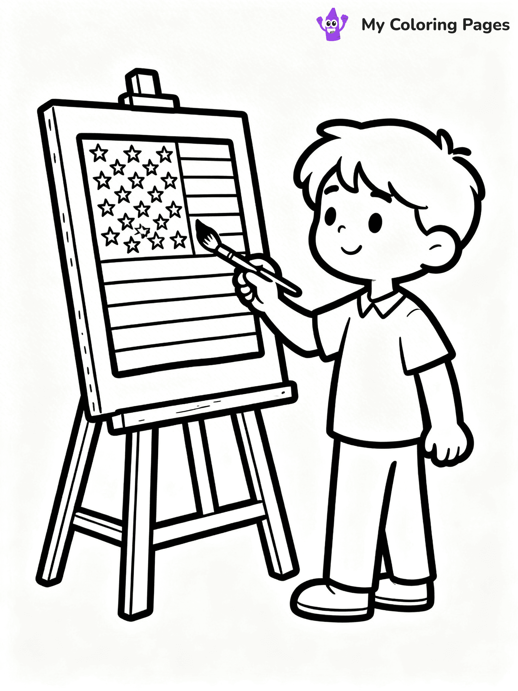 USA Flag Coloring Pages - 47