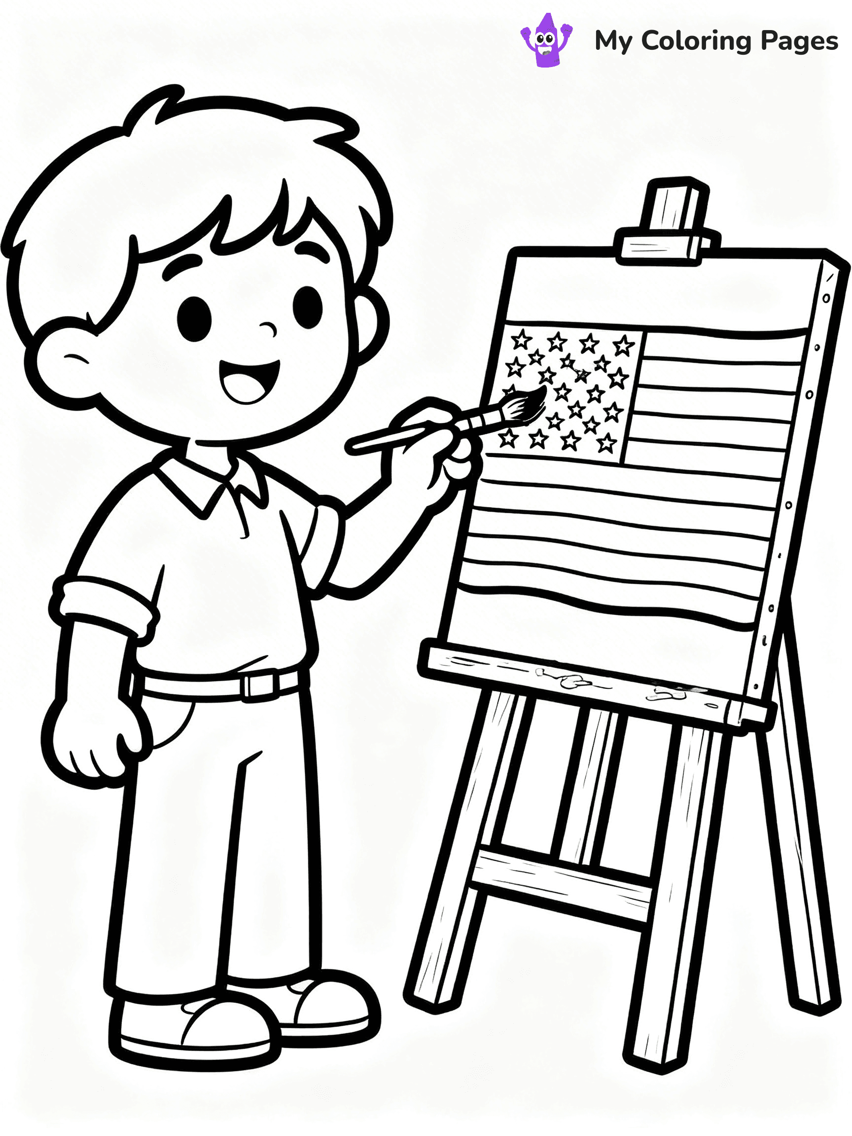 USA Flag Coloring Pages - 44