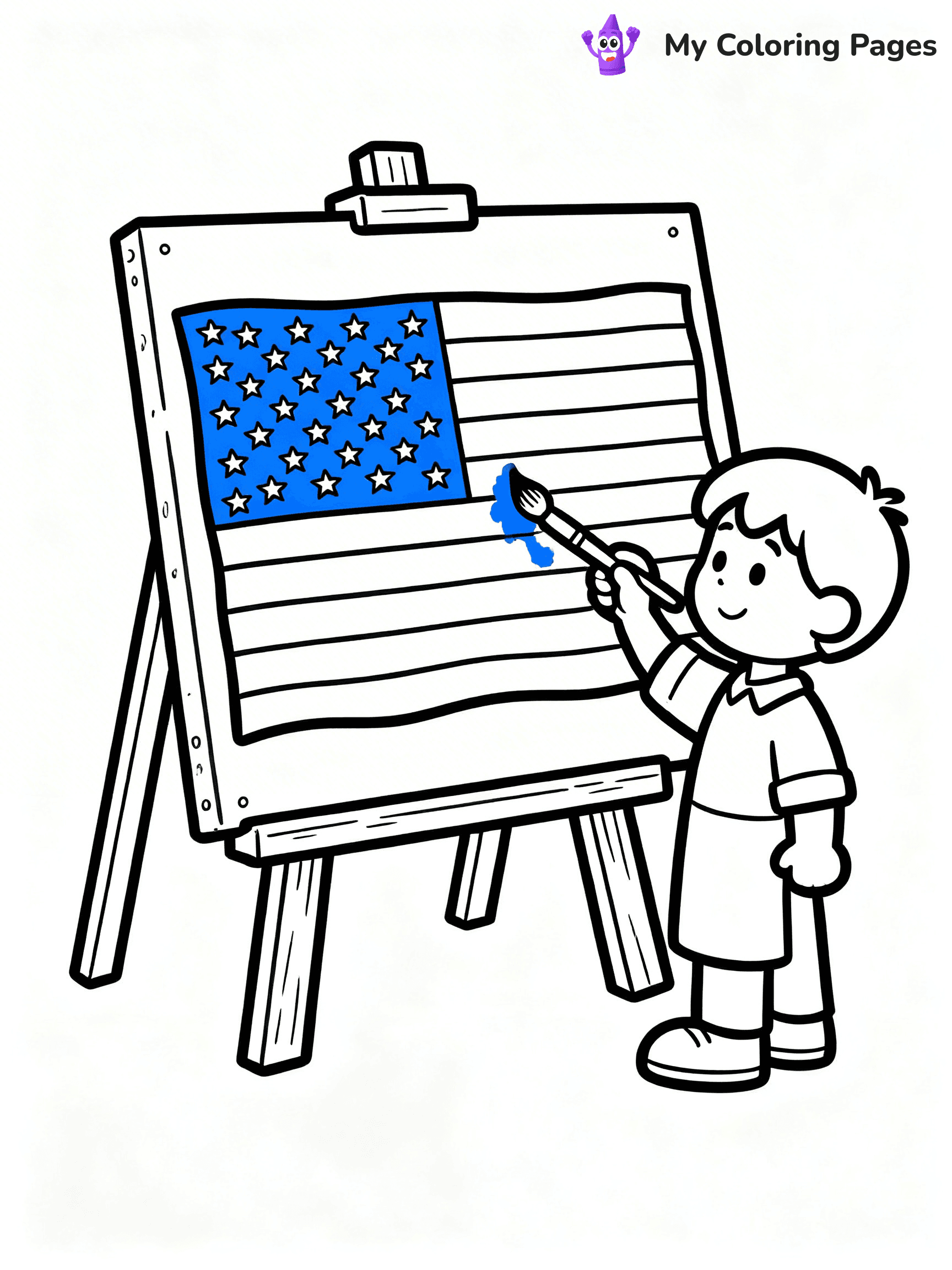 USA Flag Coloring Pages - 43