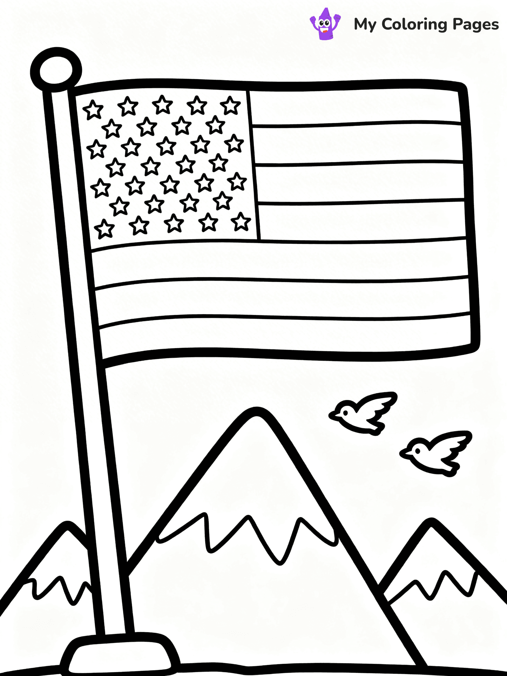 USA Flag Coloring Pages - 42