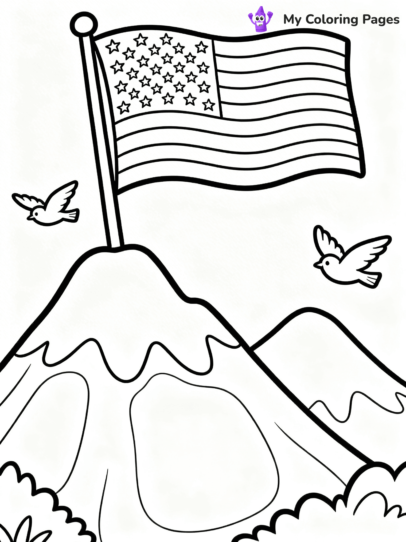 USA Flag Coloring Pages - 41