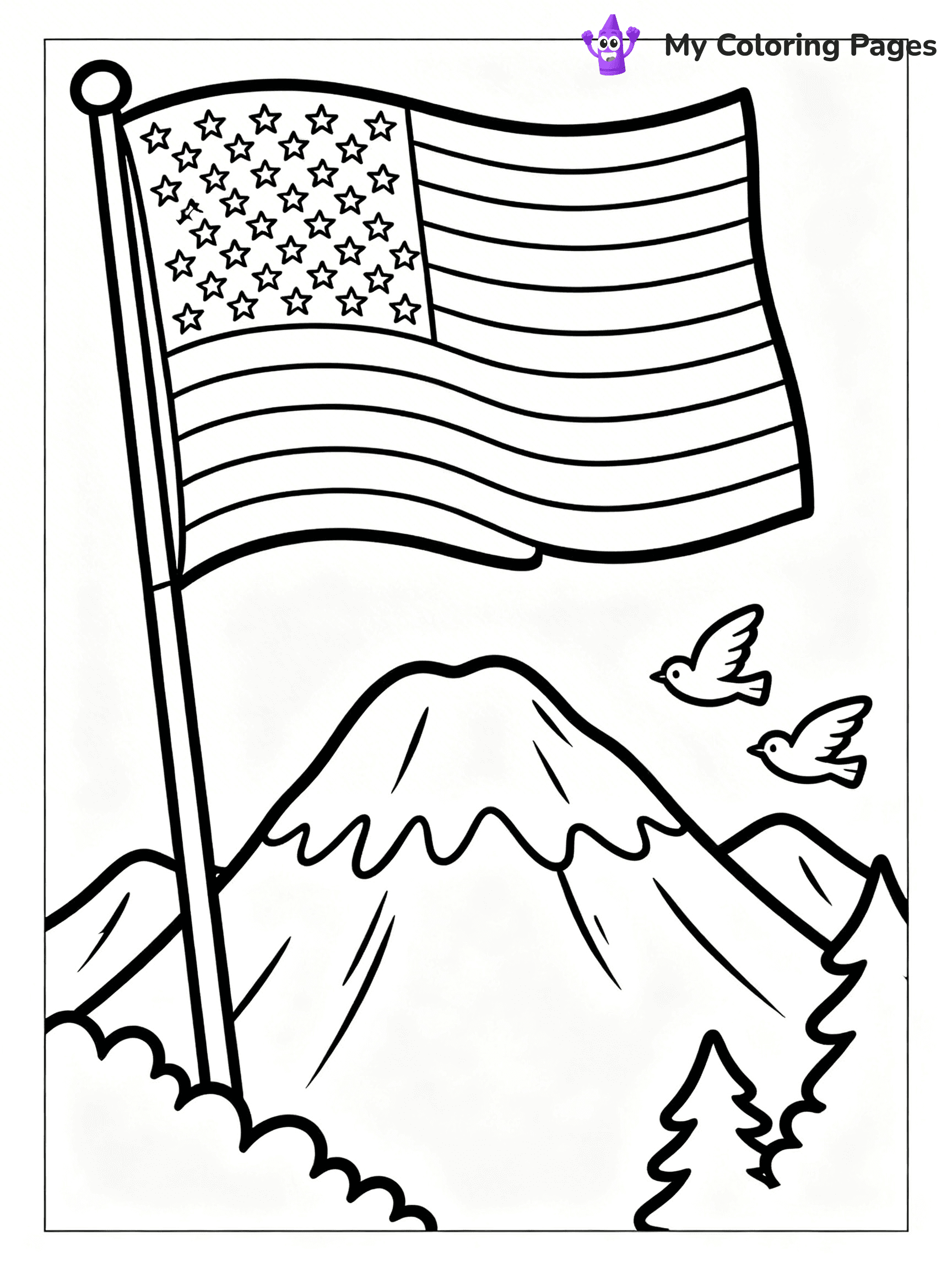 USA Flag Coloring Pages - 40