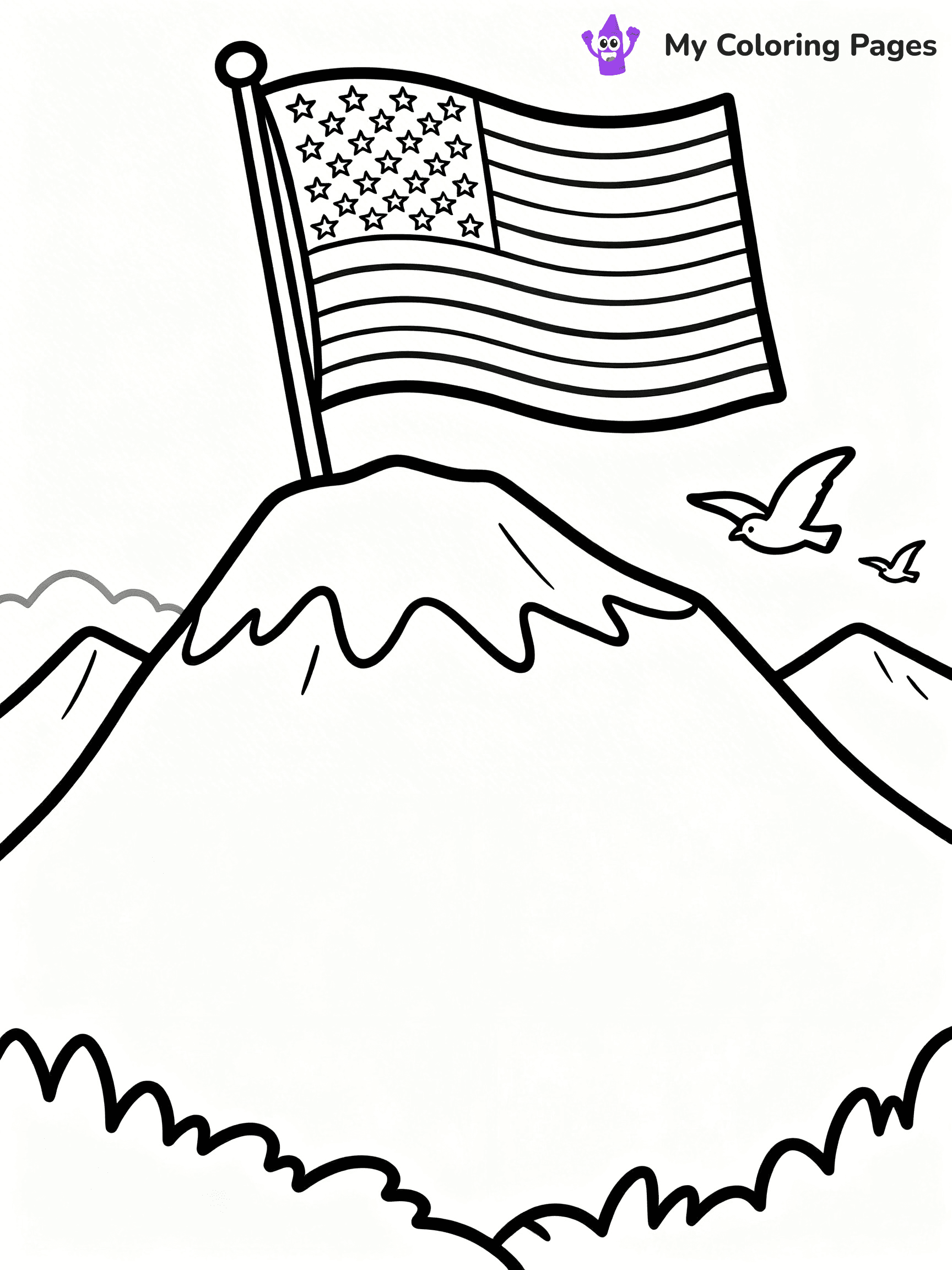 USA Flag Coloring Pages - 38