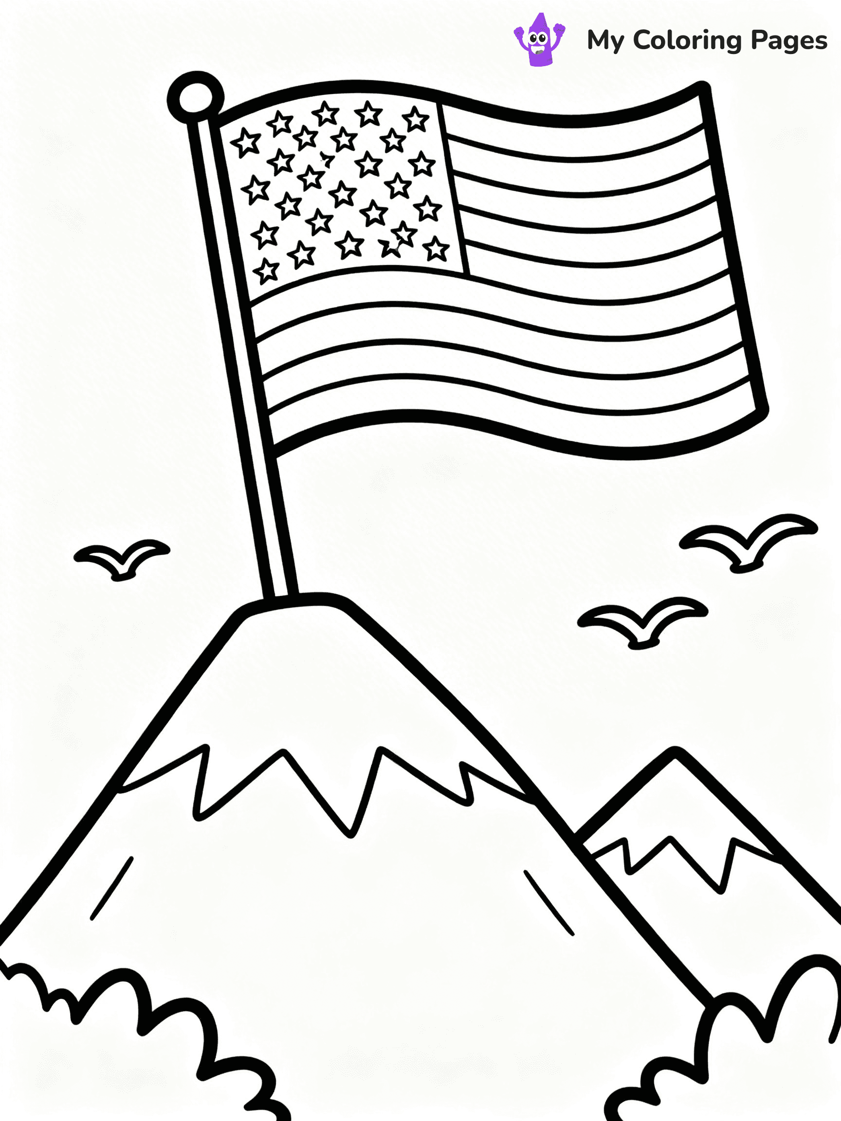 USA Flag Coloring Pages - 37