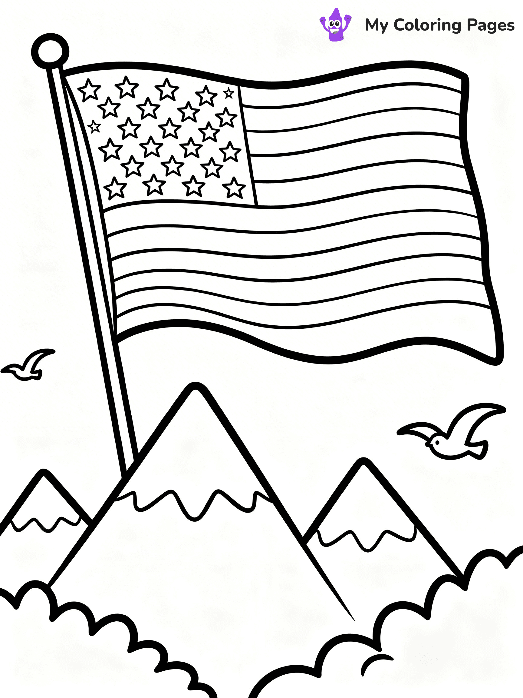 USA Flag Coloring Pages - 36