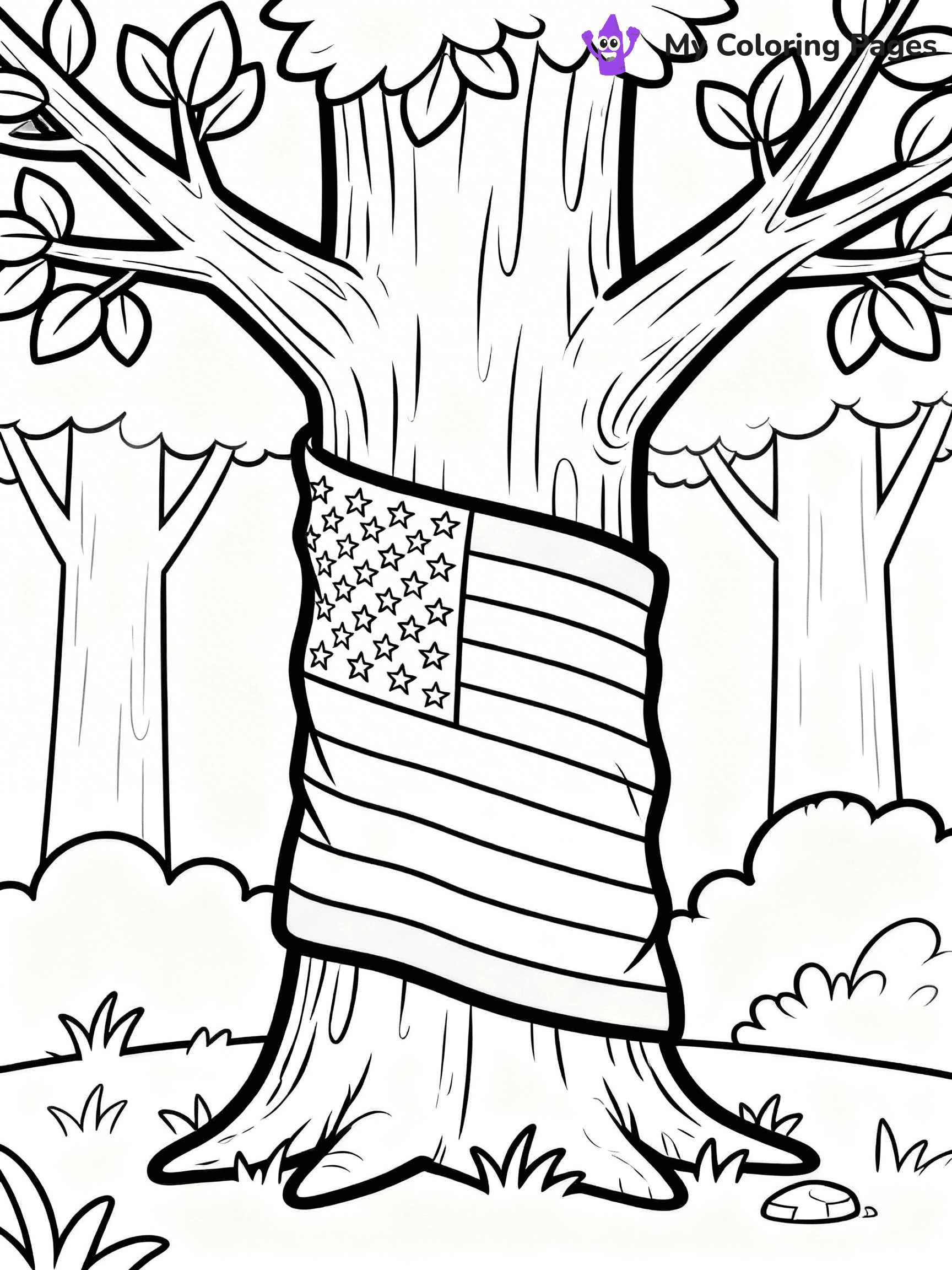 USA Flag Coloring Pages - 34