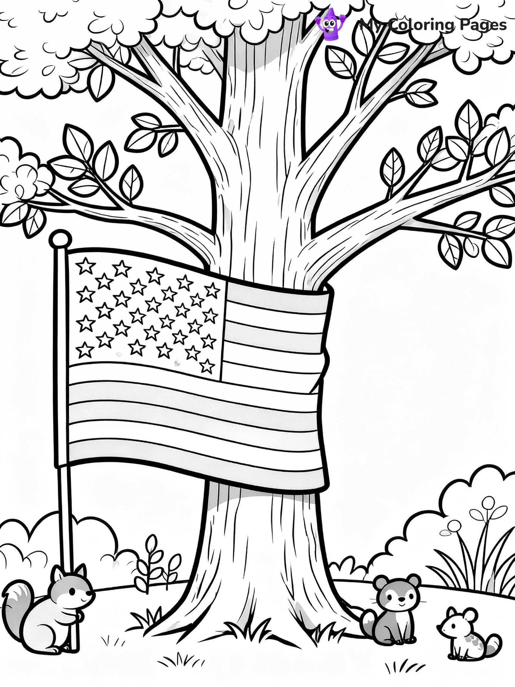 USA Flag Coloring Pages - 33