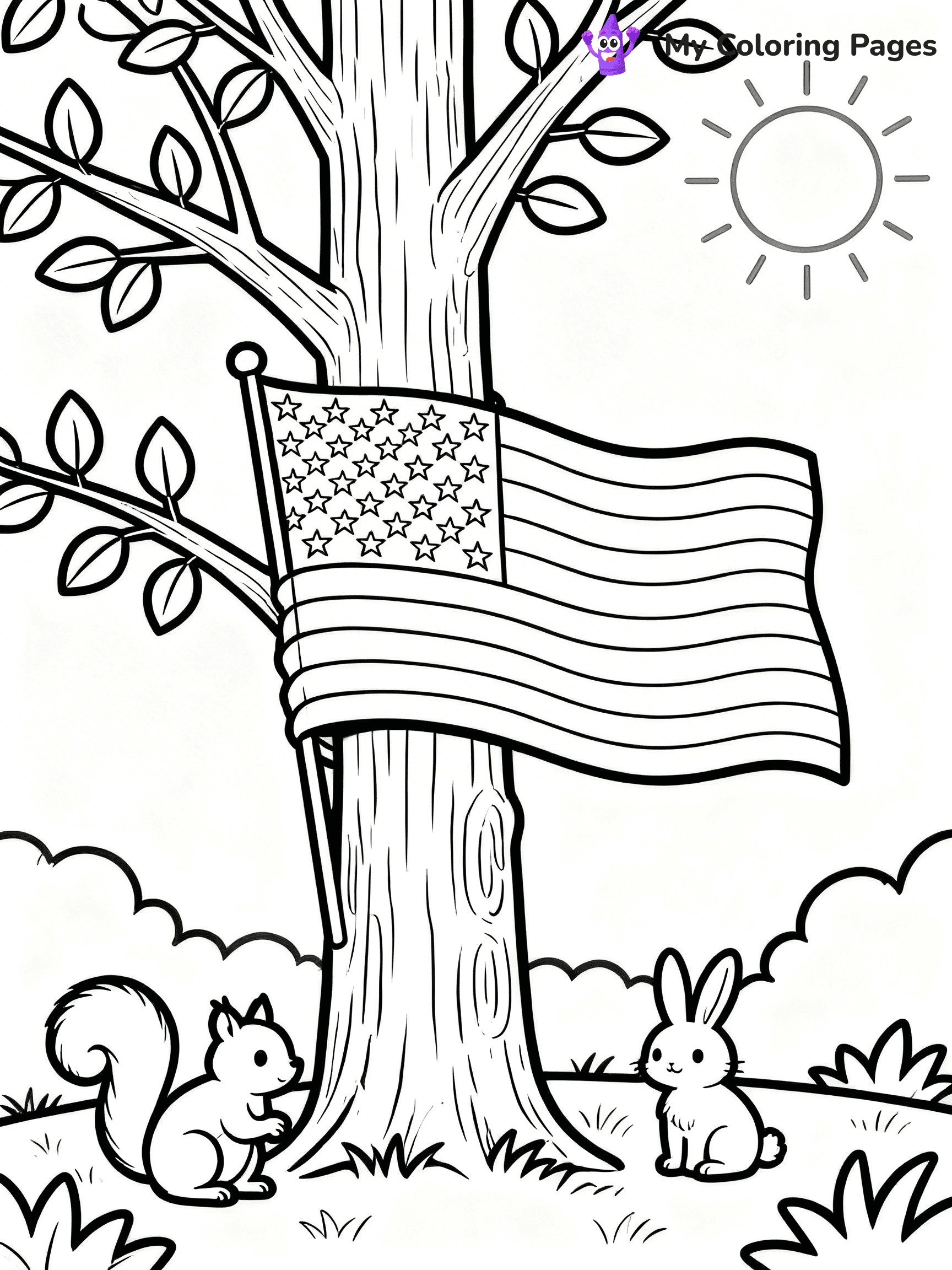 USA Flag Coloring Pages - 30