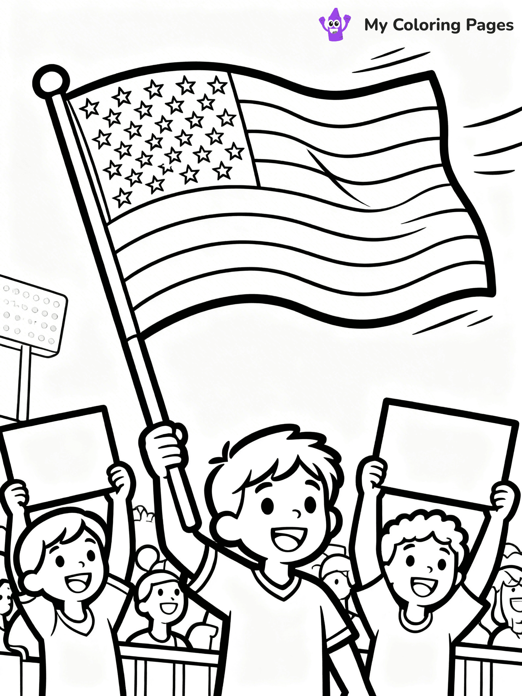 USA Flag Coloring Pages - 21