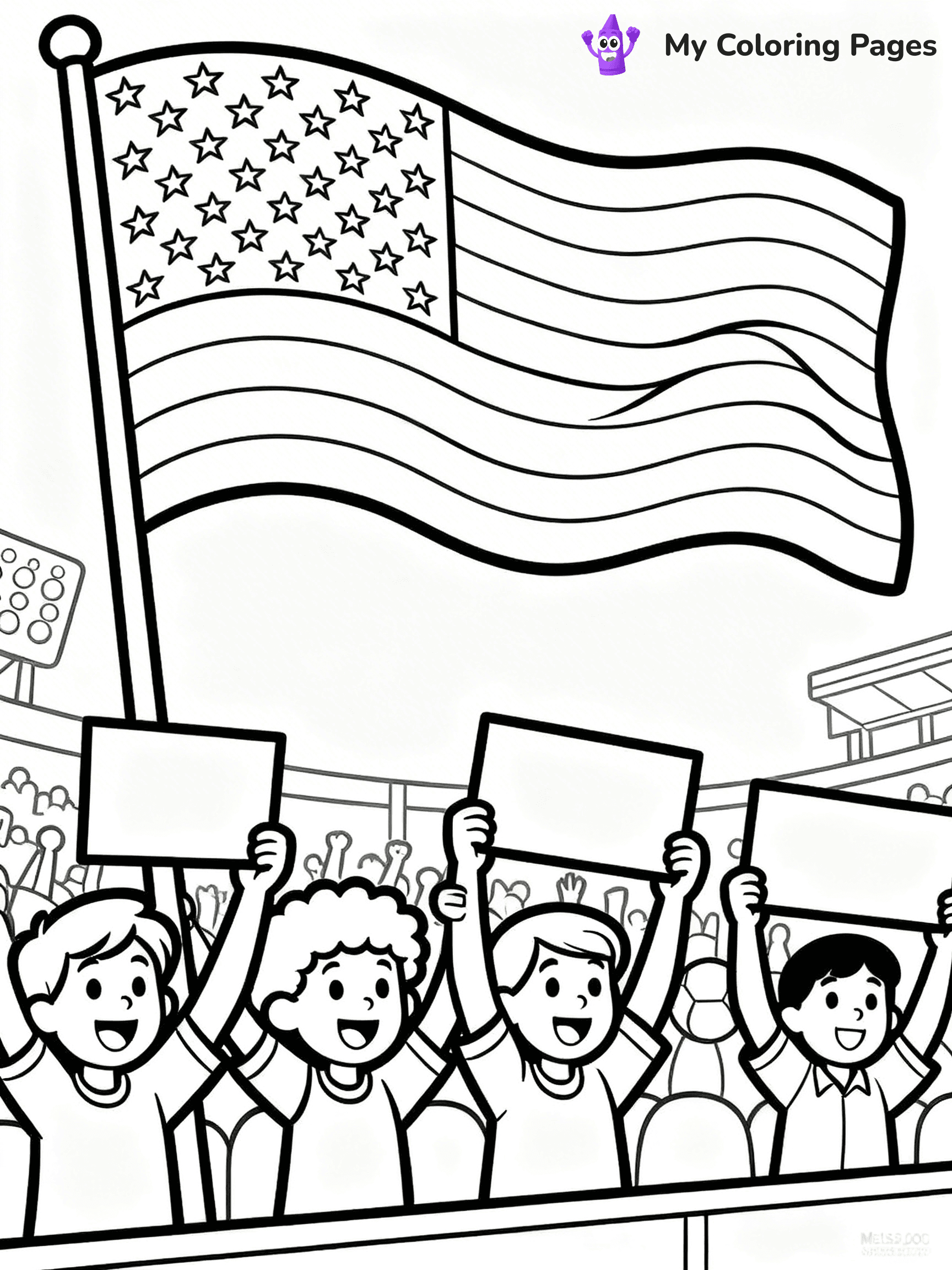 USA Flag Coloring Pages - 20