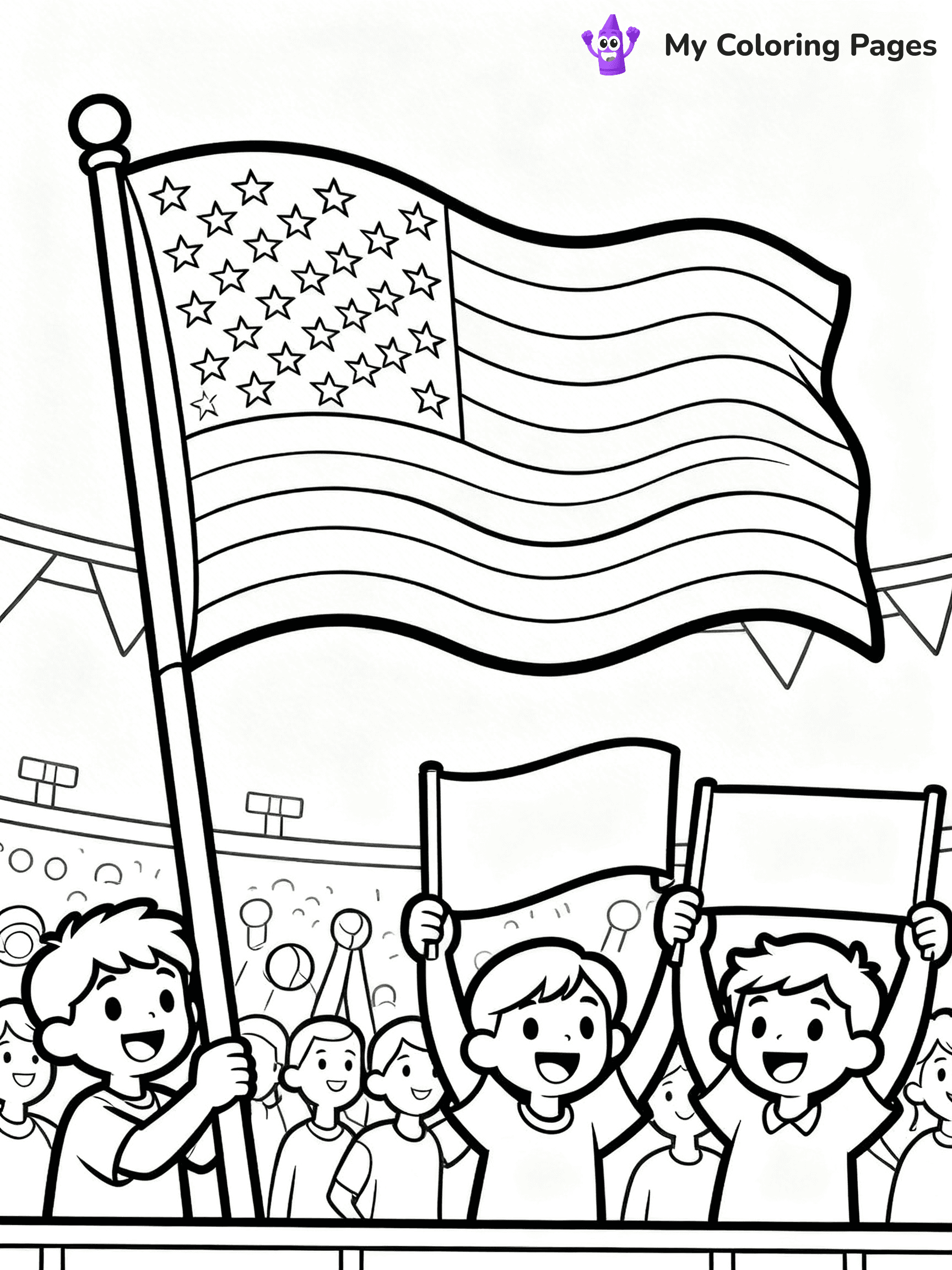 USA Flag Coloring Pages - 19