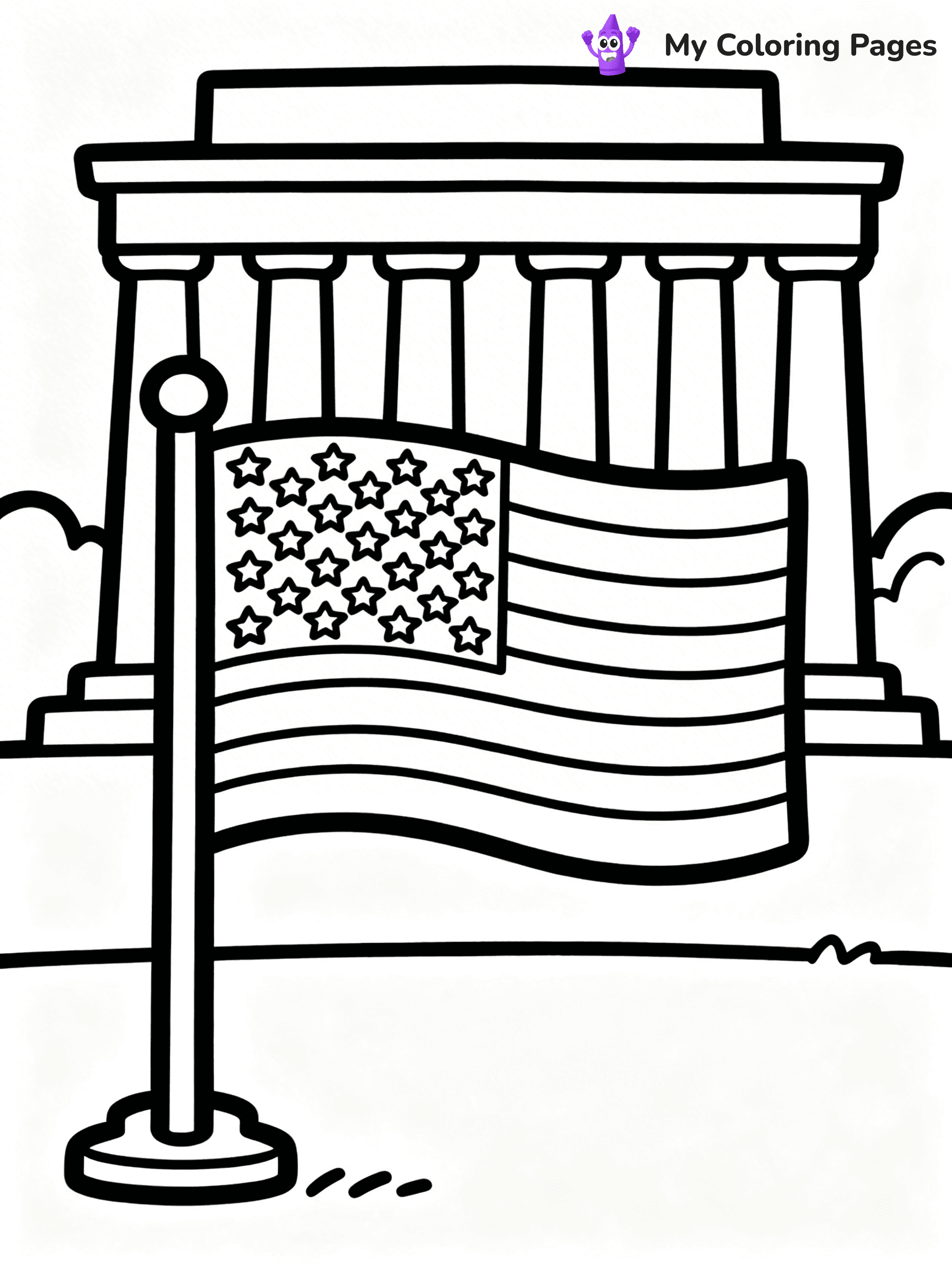 USA Flag Coloring Pages - 17