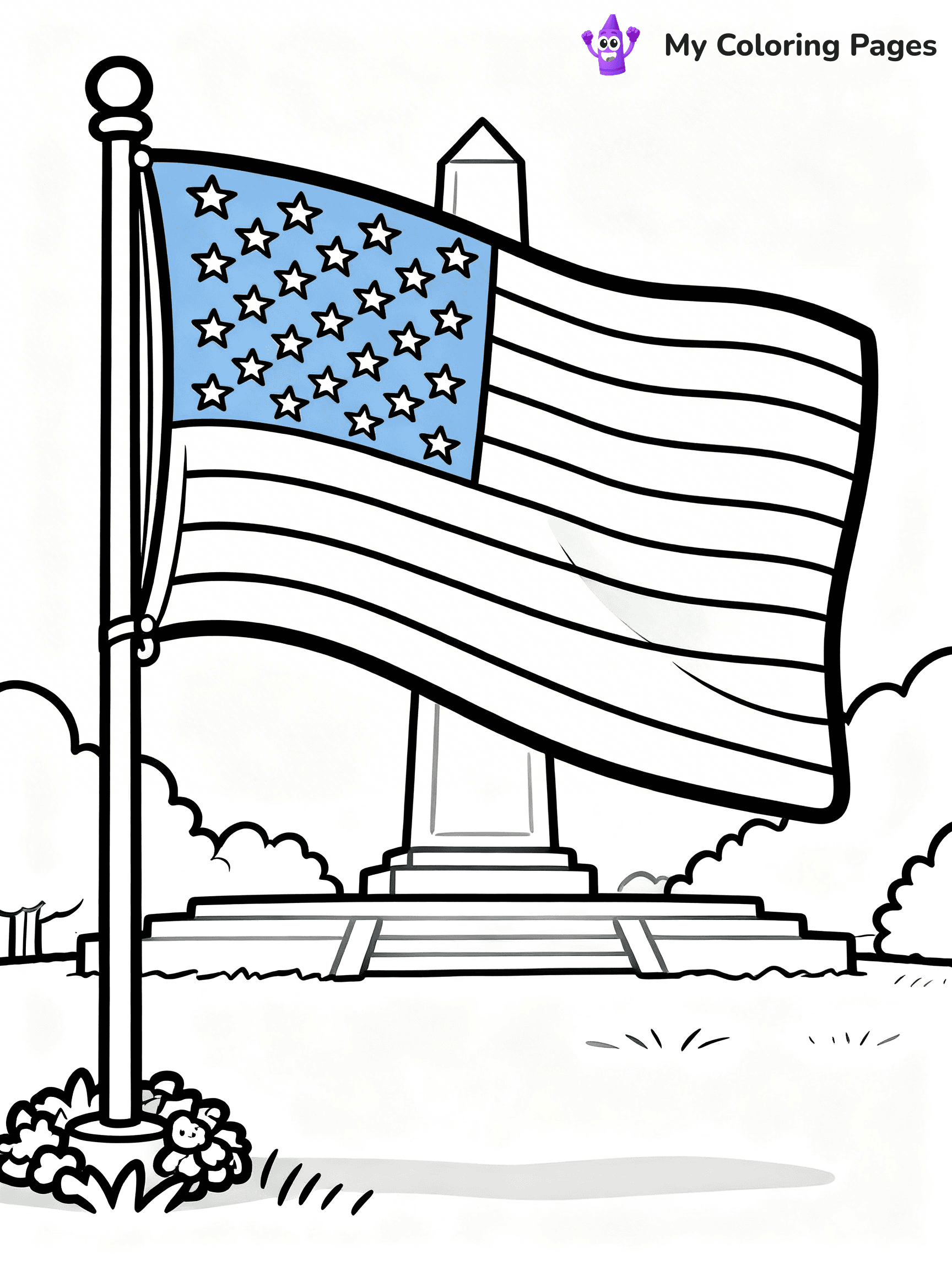 USA Flag Coloring Pages - 16