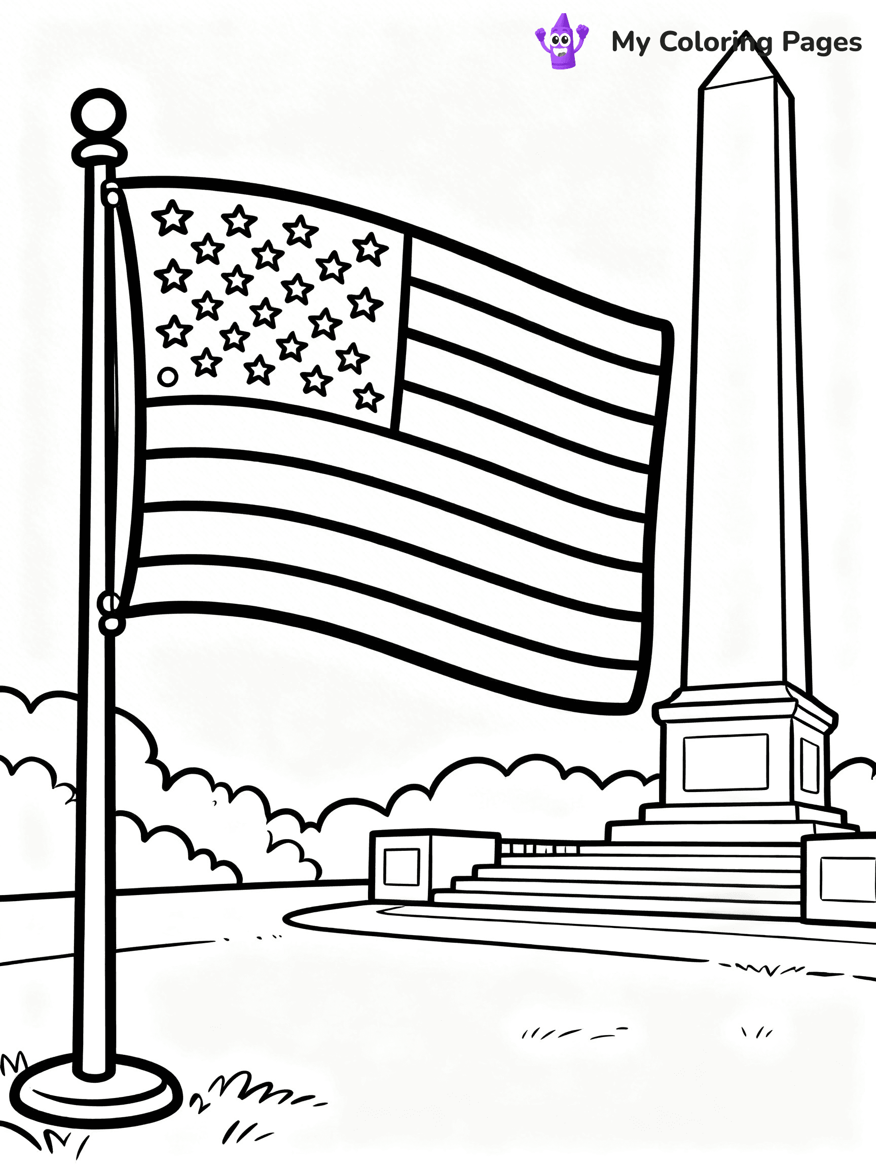 USA Flag Coloring Pages - 15