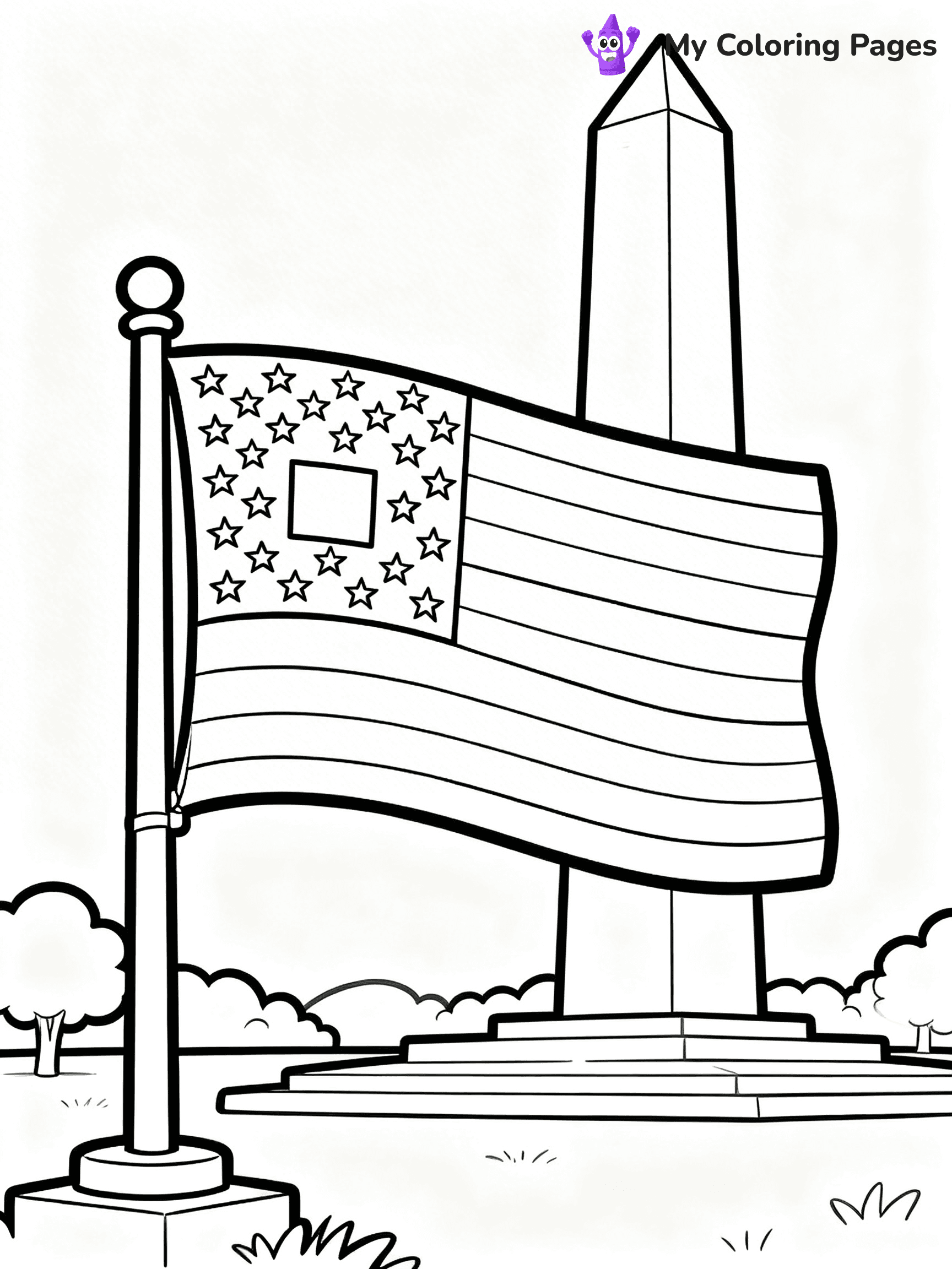 USA Flag Coloring Pages - 14