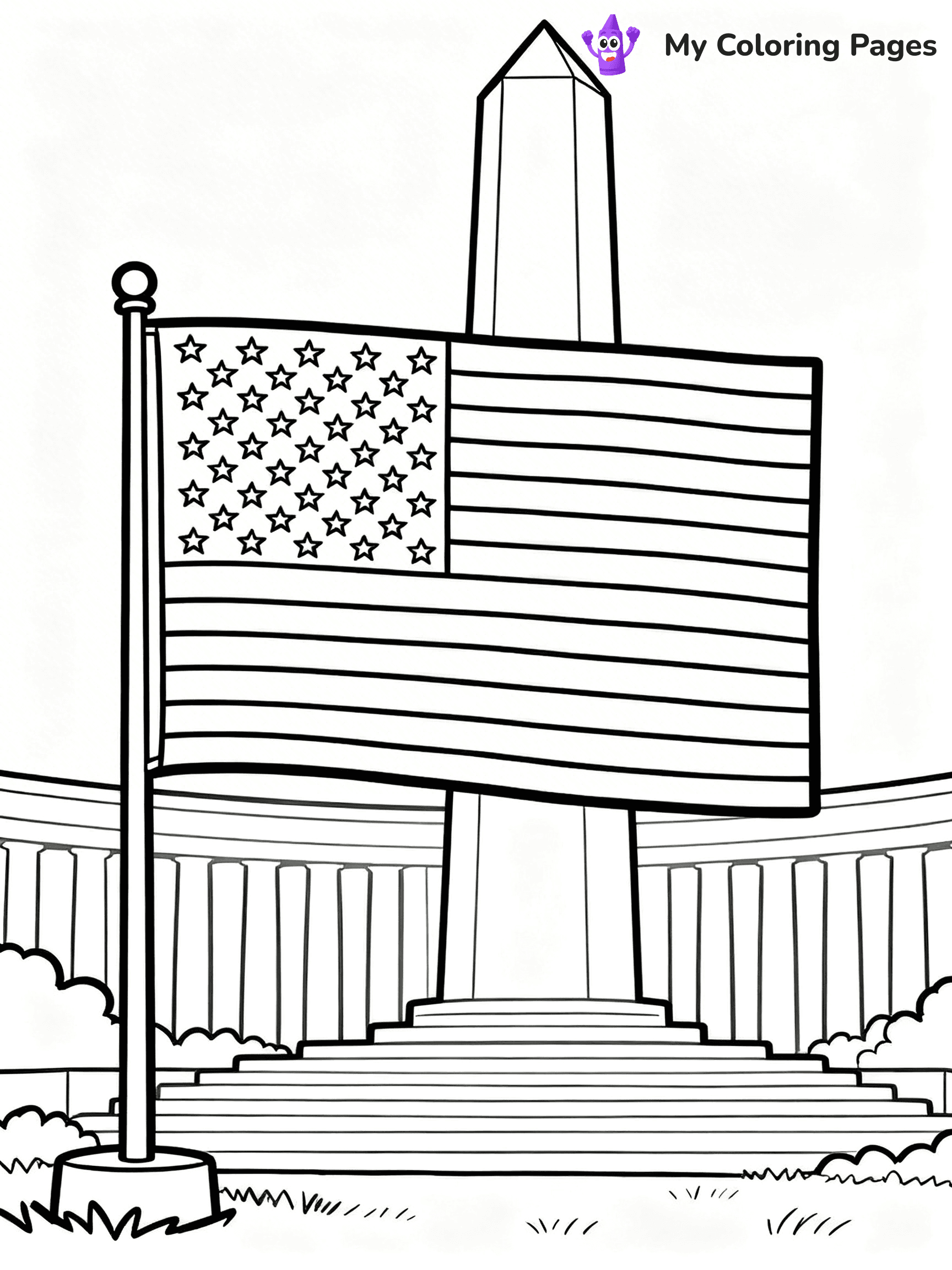 USA Flag Coloring Pages - 13