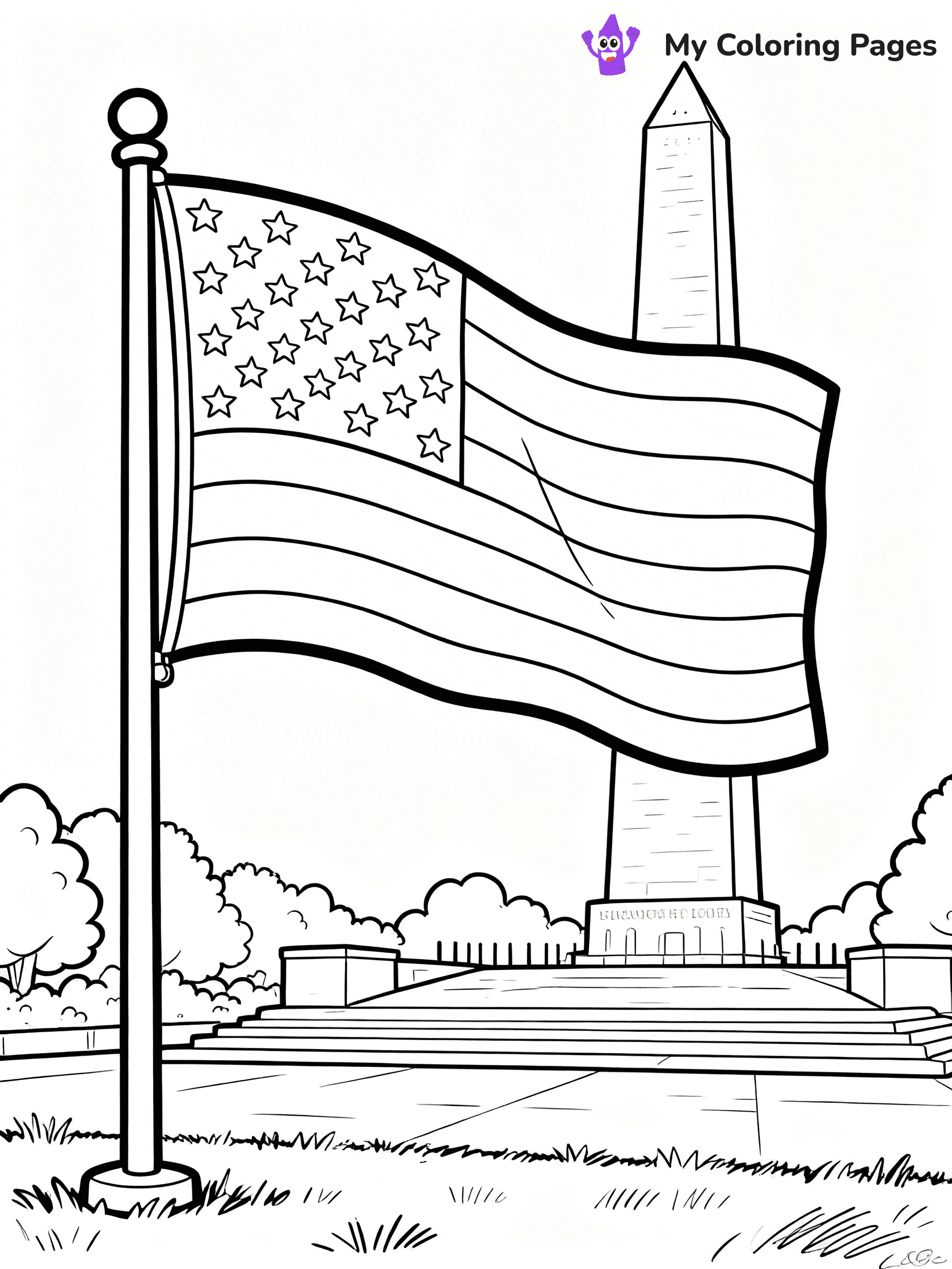 USA Flag Coloring Pages - 12