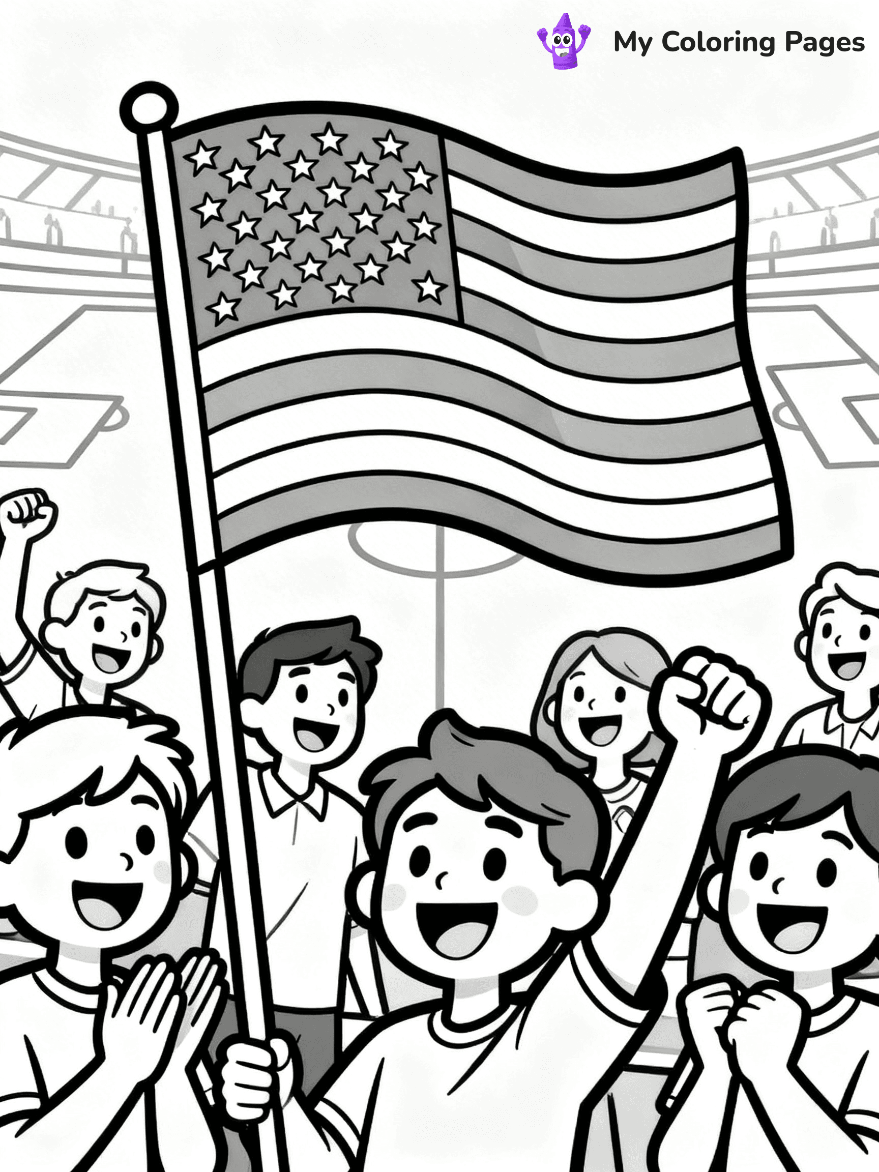 USA Flag Coloring Pages - 11