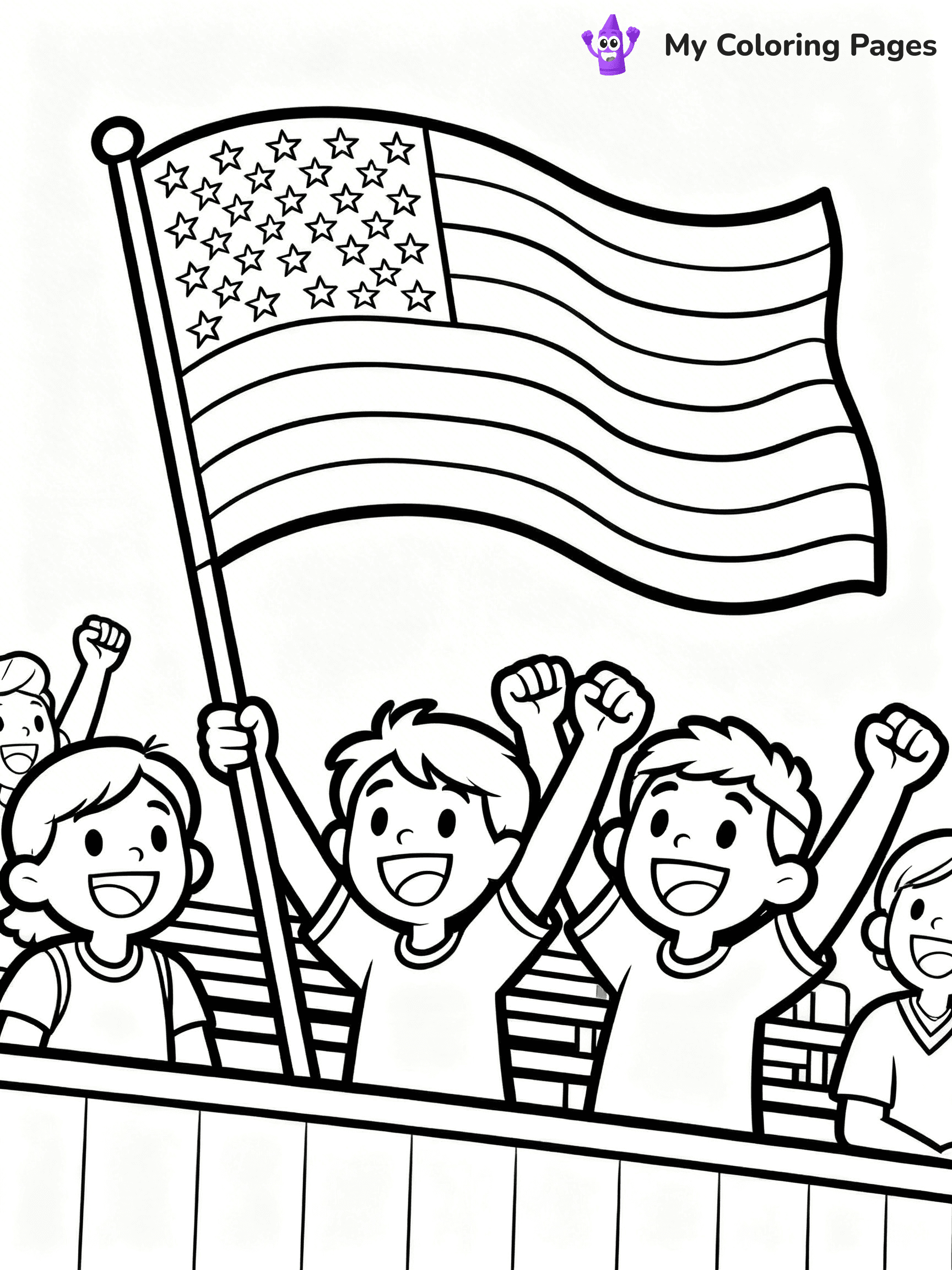 USA Flag Coloring Pages - 9