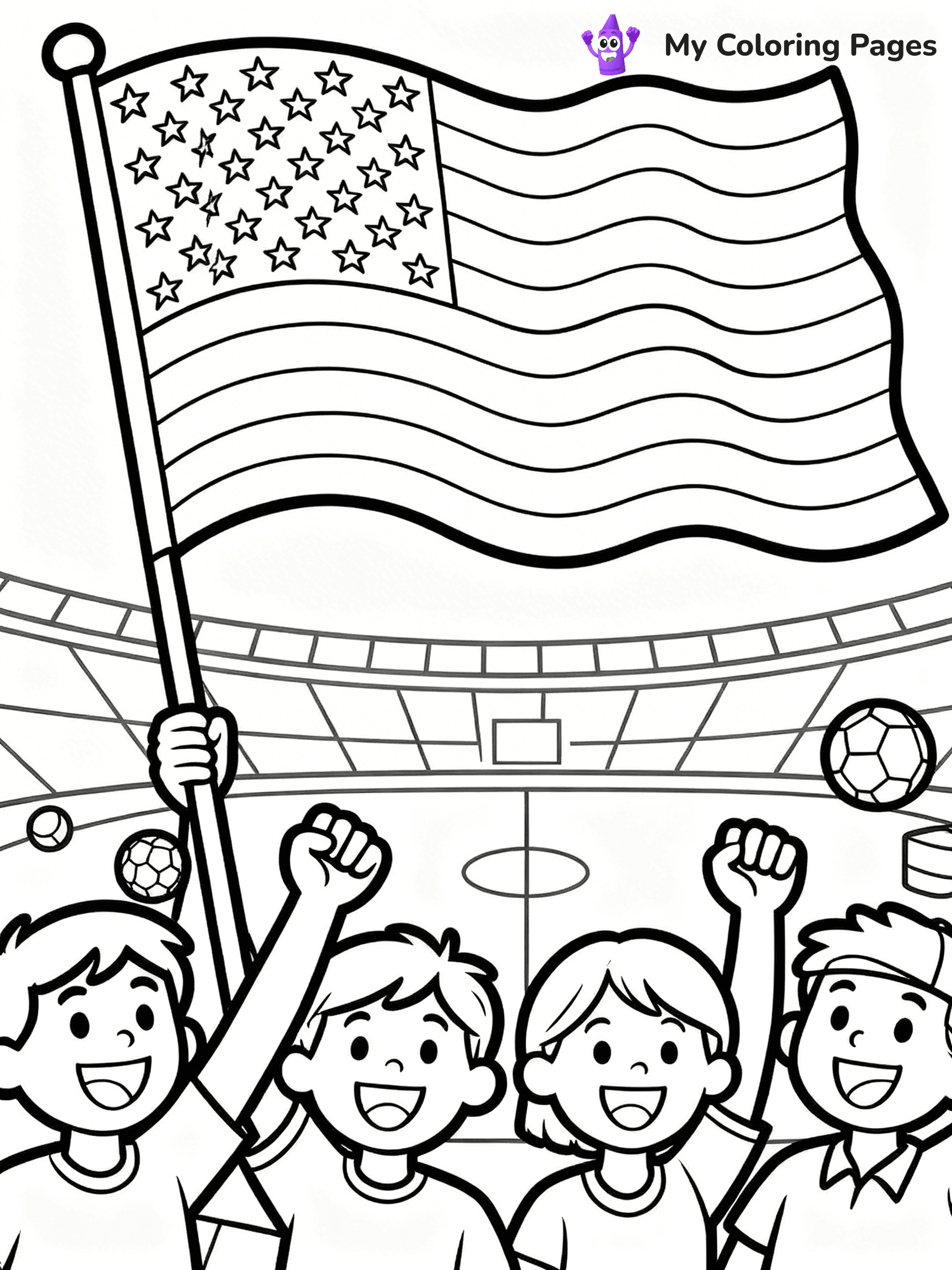 USA Flag Coloring Pages - 8