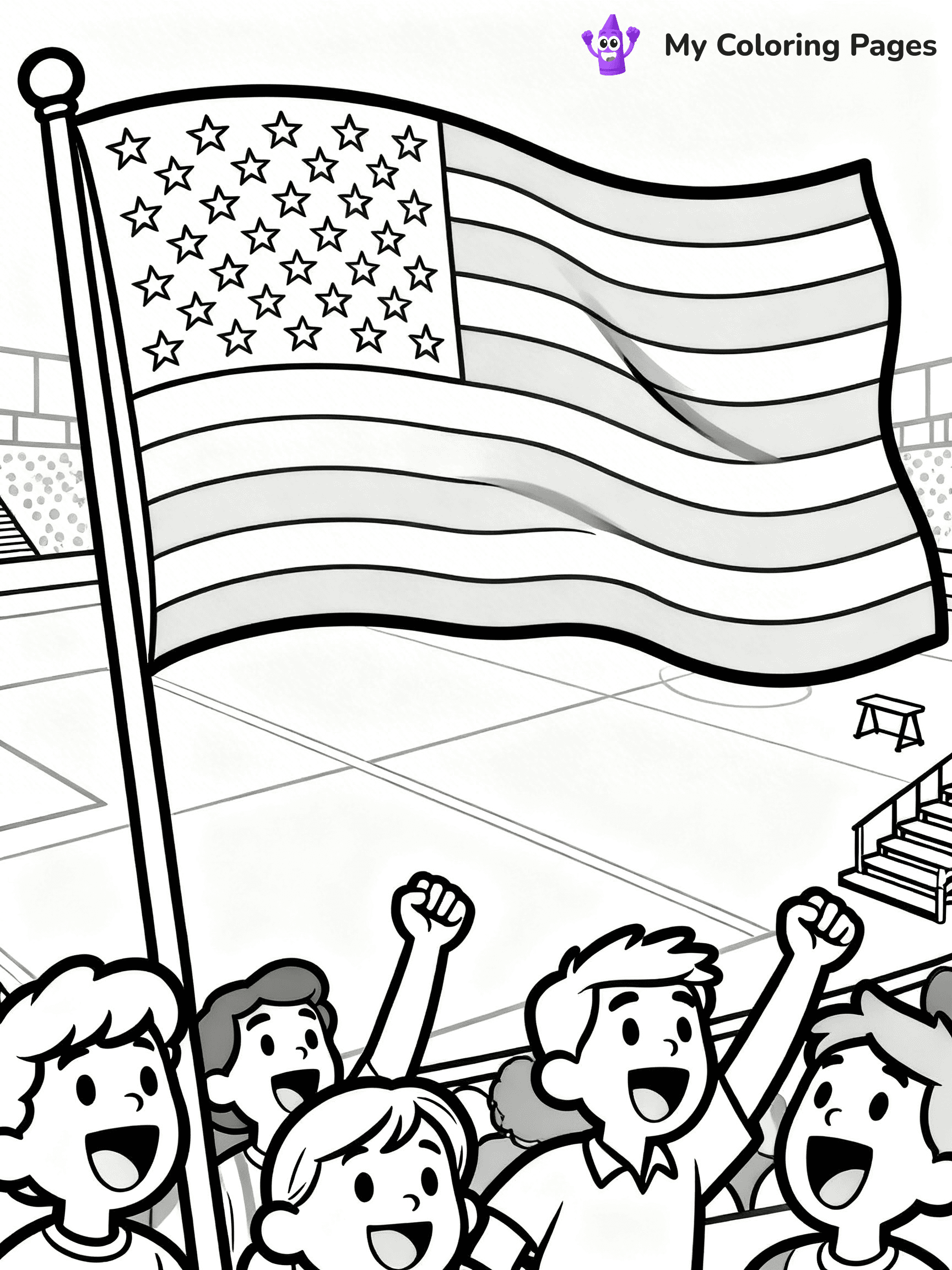 USA Flag Coloring Pages - 7