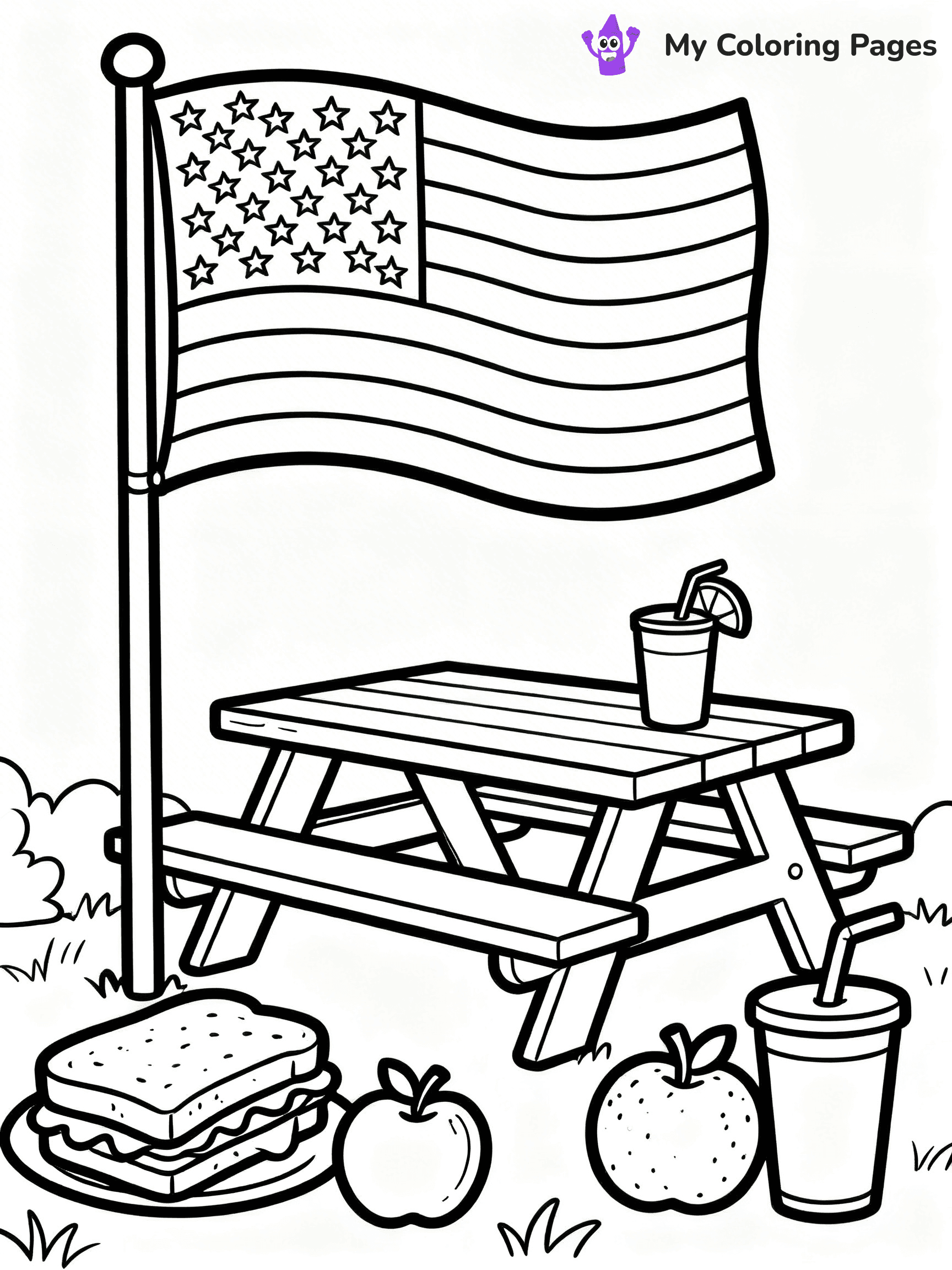 USA Flag Coloring Pages - 6