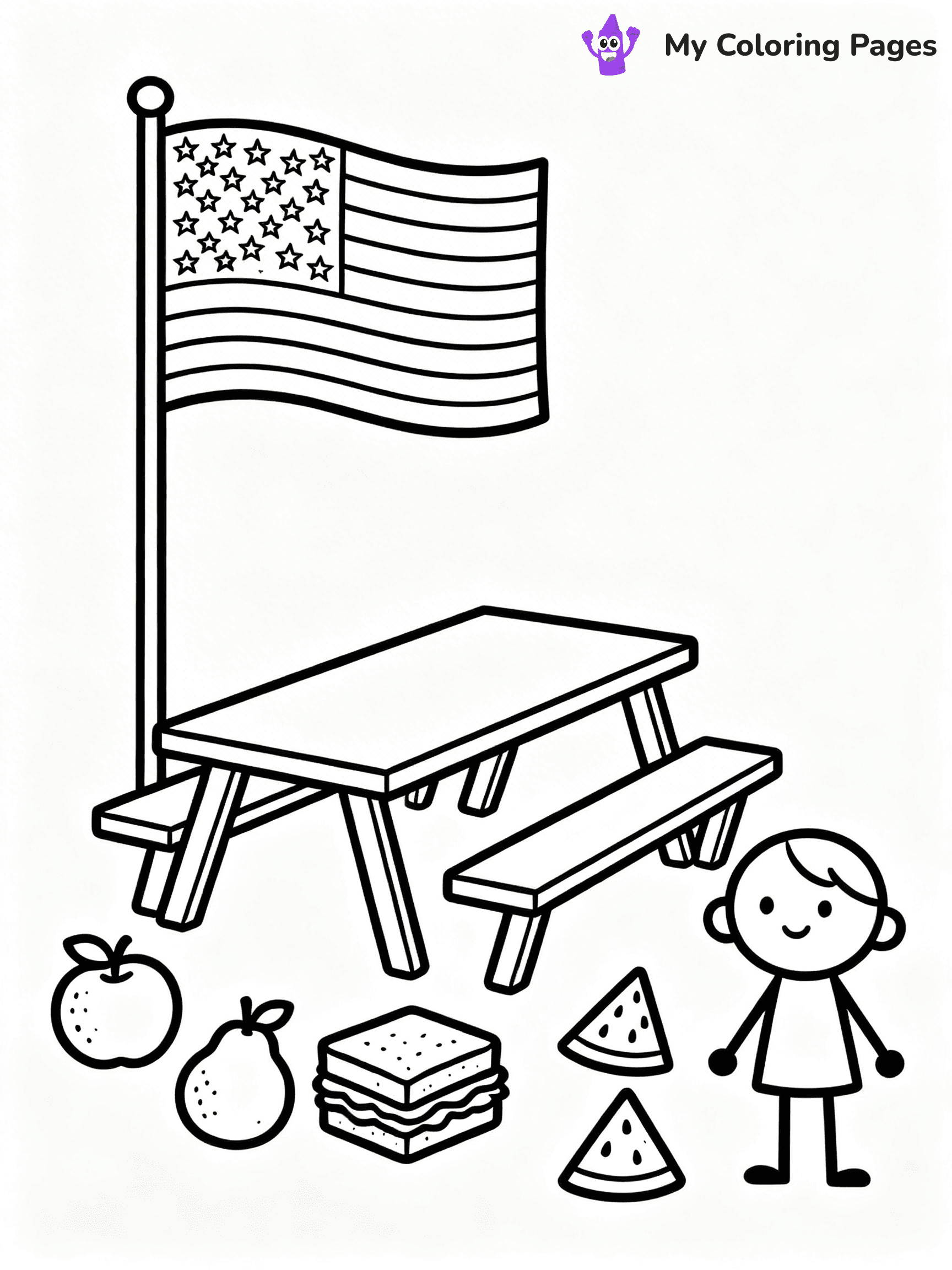 USA Flag Coloring Pages - 5