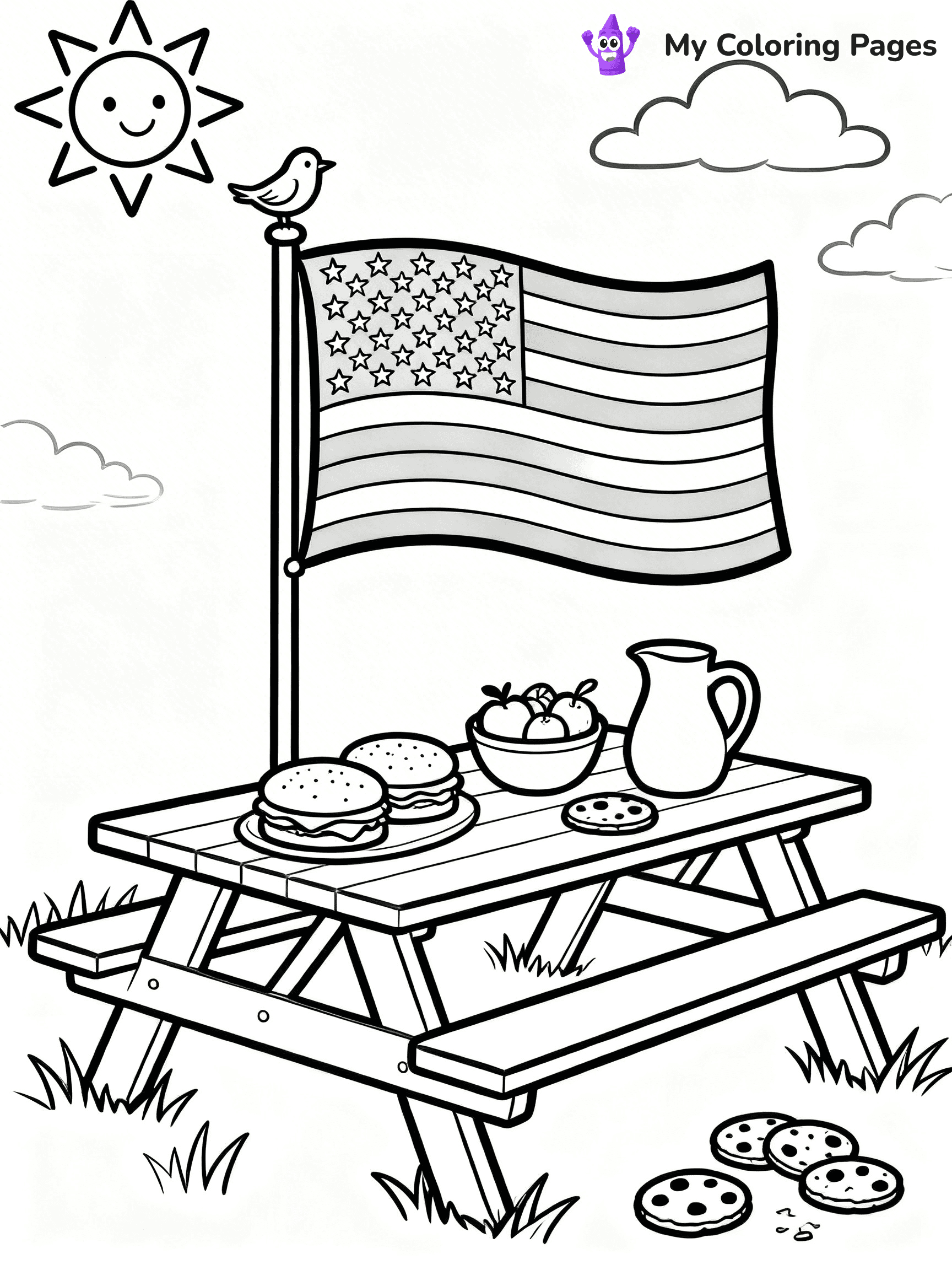 USA Flag Coloring Pages - 4