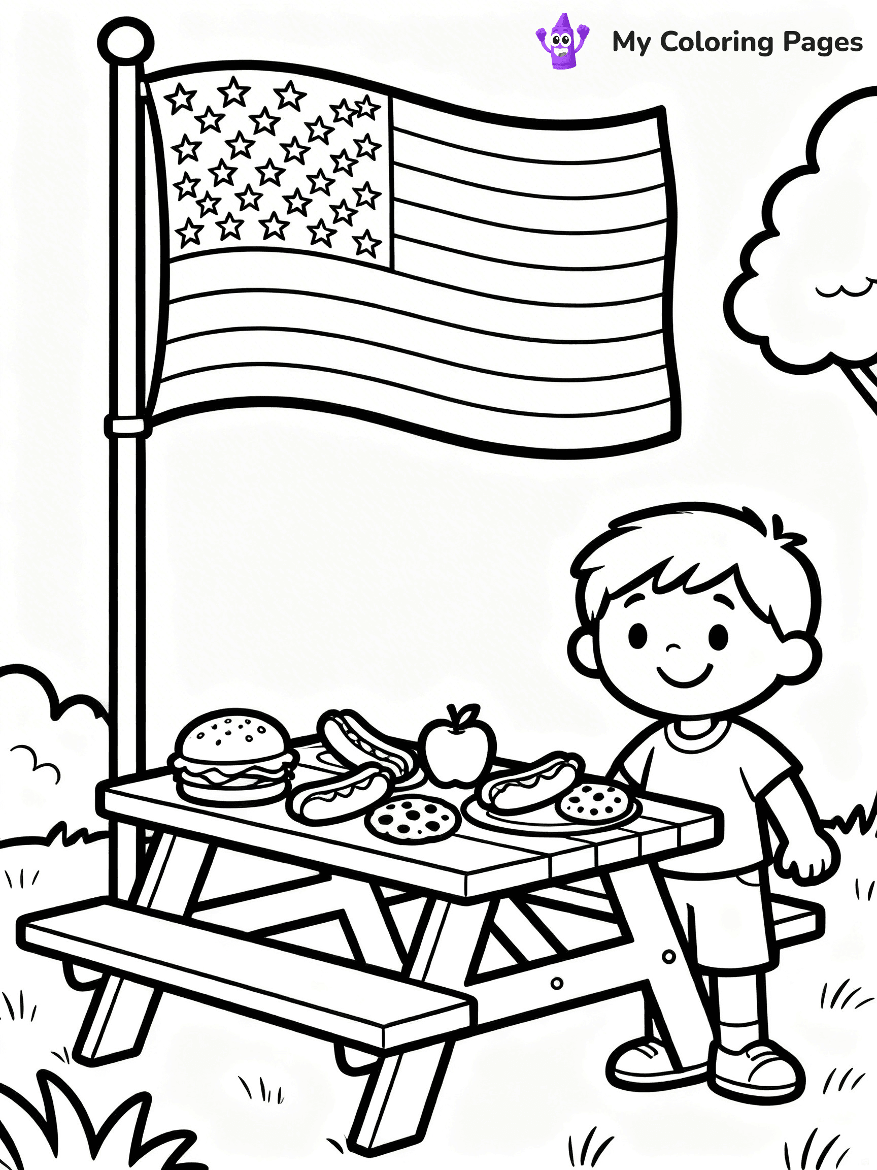 USA Flag Coloring Pages - 3