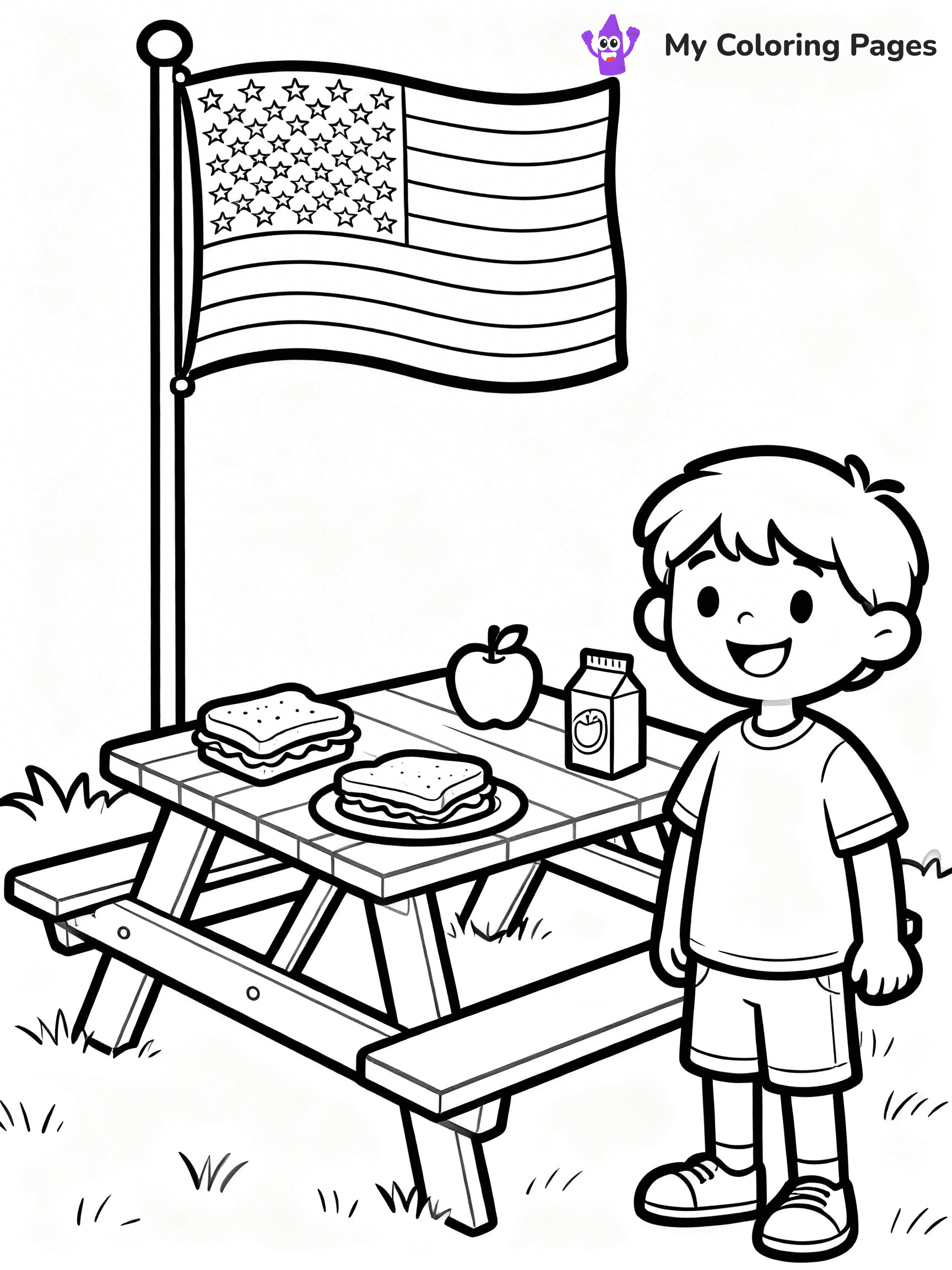 USA Flag Coloring Pages - 2