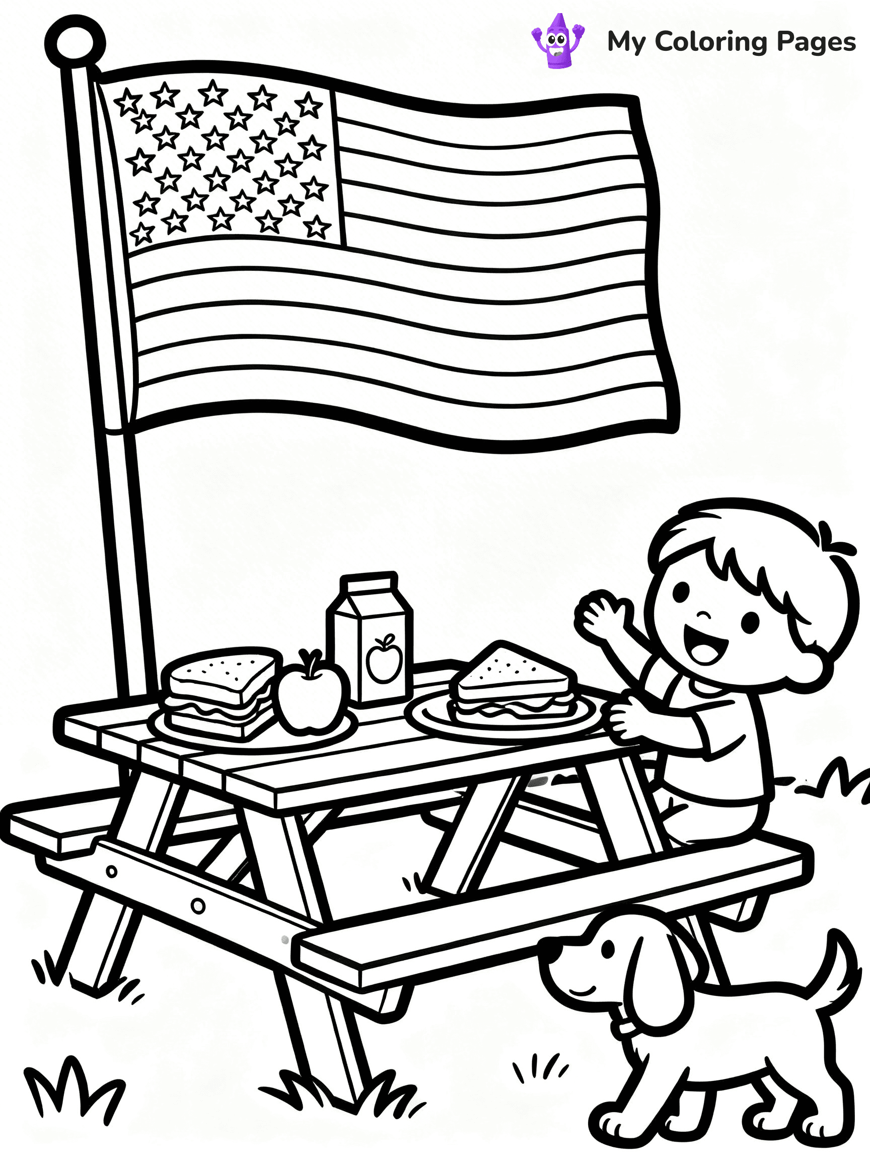 USA Flag Coloring Pages - 1