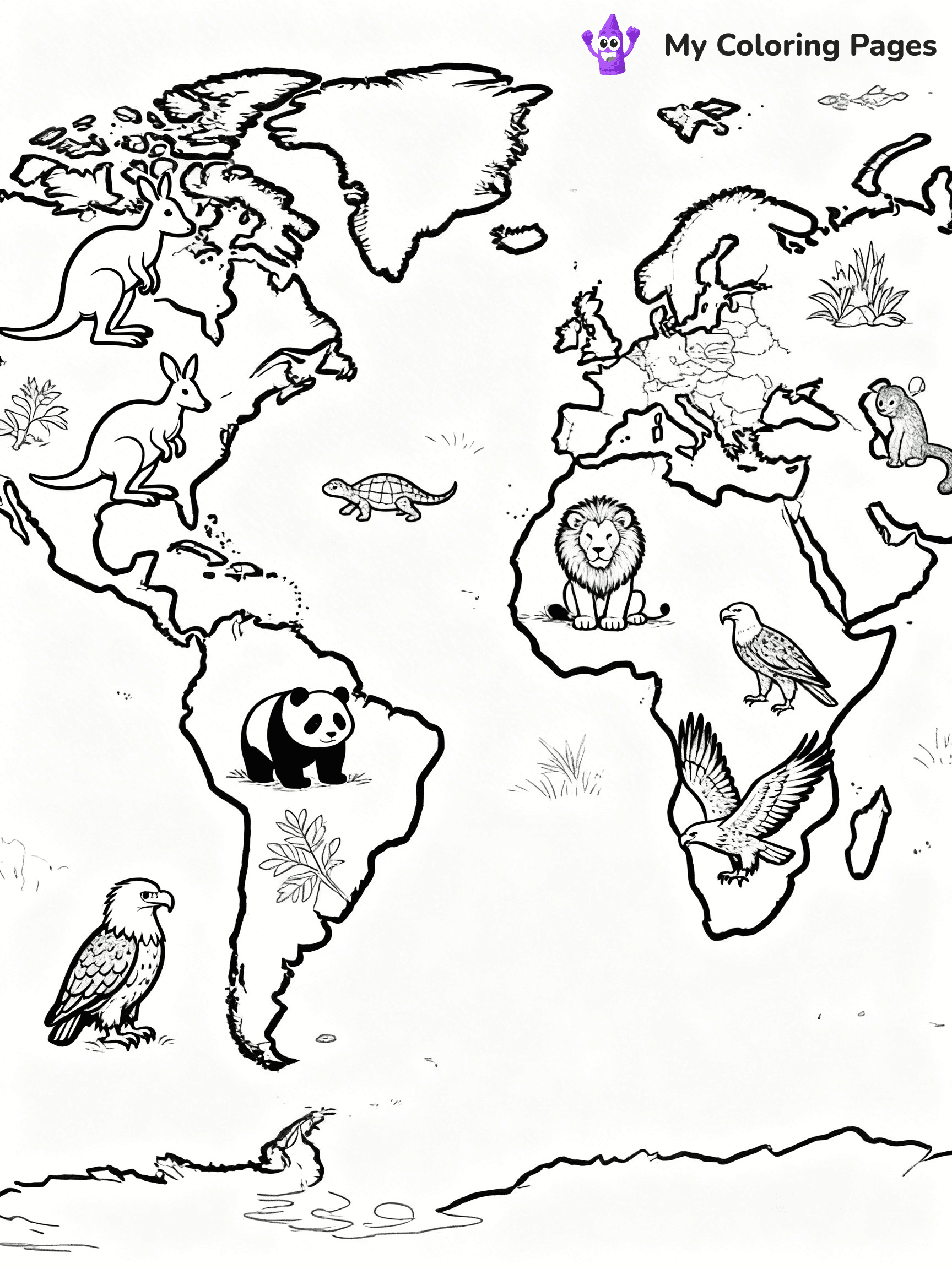 Continents Coloring Pages - 1