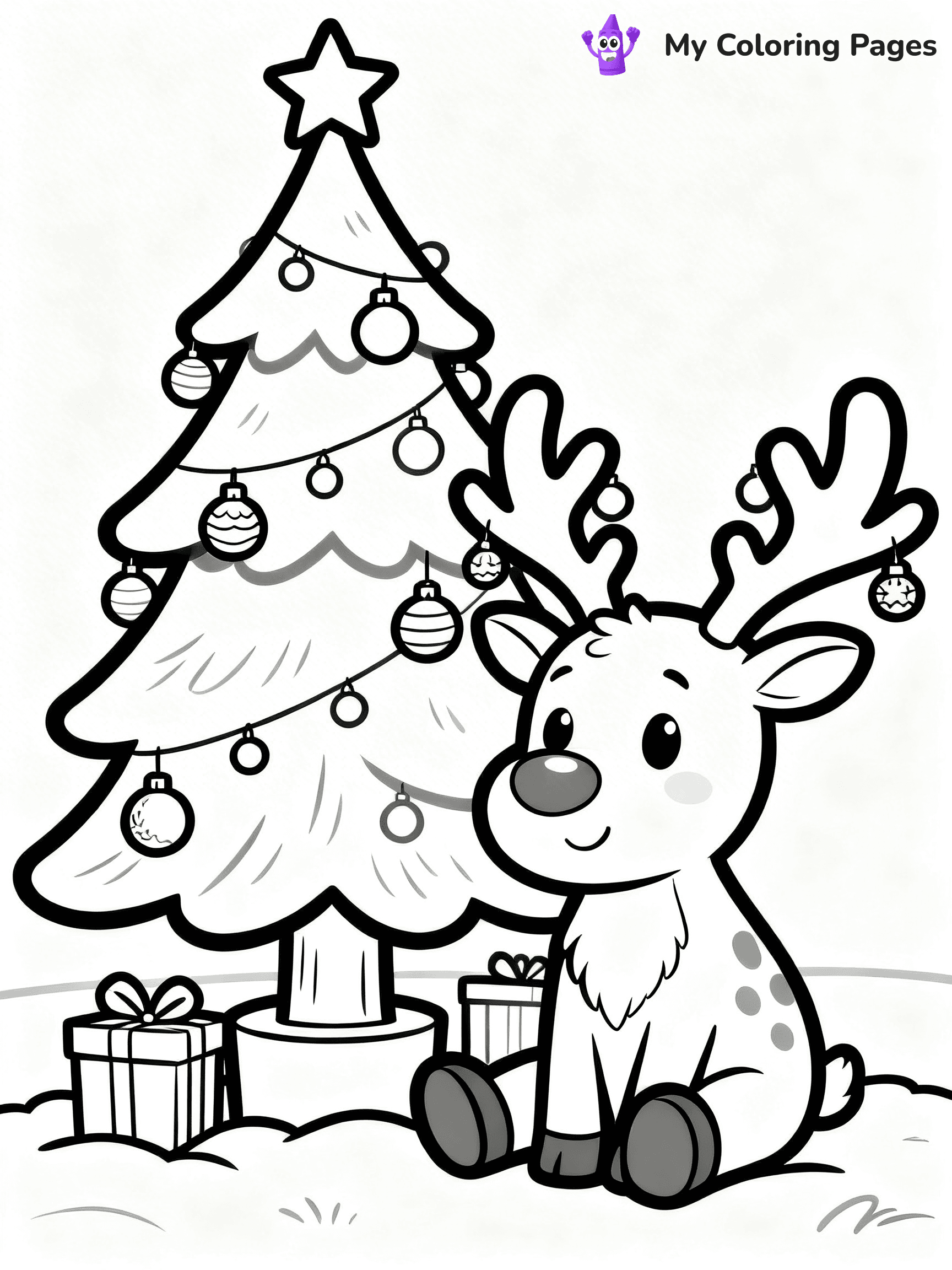 Animal Christmas Coloring Pages - 37