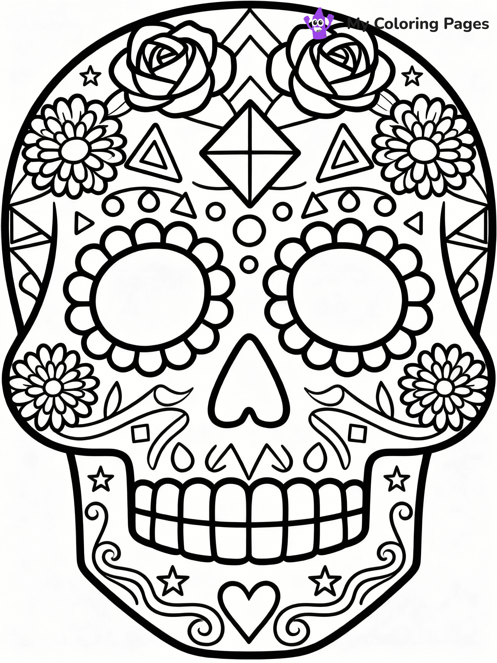 ⚠️ CRITICAL REQUIREMENT - ABSOLUTE BLACK AND WHITE ONLY ⚠️
This MUST be a BLACK AND WHITE line drawing ONLY. NO COLORS whatsoever.
- ONLY pure black lines (#000000) on pure white background (#FFFFFF)
- ABSOLUTELY NO colors, NO shading, NO gradients, NO grayscale
- If there are ANY colors in the output, the image is REJECTED
- This is a COLORING PAGE - meant to be COLORED IN by children
- The output must be UNCOLORED line art ready for coloring
⚠️ SUBJECT TO DRAW: Ornate sugar skull with floral designs, intricate patterns, symmetrical shapes, suitable for Day of the Dead theme
(REMEMBER: Output must be BLACK AND WHITE line art only, NOT colored!)
# COLORING PAGE: BLACK OUTLINES ONLY - WHITE BACKGROUND MANDATORY
Create a **coloring book page** using EXACTLY two values: black lines, white space.
## NON-NEGOTIABLE BINARY RULES
- **ONLY #000000 (black) and #FFFFFF (white)** - NO other values exist
- **EVERY PIXEL = BLACK OR WHITE** - no gray/shading/antialiasing
- **WHITE BACKGROUND MANDATORY** - entire canvas stays white
- **ALL SHAPES HOLLOW** - everything is empty outlines waiting to be colored
- **FORBIDDEN:** fills, shading, gradients, patterns, textures, colors
- **NO SOLID REGIONS** - if it's not a thin line, it's wrong
## Universal Line Standards
- Black outlines ONLY - thin, uniform weight
- Every shape completely empty inside
- Closed contours suitable for coloring
- Simple flat illustration - zero depth/3D/realism
- **Style:** Whimsical Doodle Art Alley - rounded, friendly outlines (unless specified)
## Everything = Outline Only
- Characters/animals: hollow shapes
- Objects/clothing: empty contours
- Backgrounds/scenery: line work only
- Natural elements: outlined forms
- Dark/night areas: don't exist (use outlined symbols)
- Textures/patterns: convert to simple lines
## The Test
Can a child color EVERY white space with crayons? If any area is pre-filled/shaded/gray or colored in, it FAILS. Every shape must be waiting to receive color.
**FINAL OUTPUT**: Binary coloring page. Black lines define shapes. White spaces ready for coloring. Nothing else exists. No exceptions. Print-ready.
⚠️ FINAL REMINDER: Draw the subject "Ornate sugar skull with floral designs, intricate patterns, symmetrical shapes, suitable for Day of the Dead theme" as BLACK AND WHITE line art. Zero colors in output.