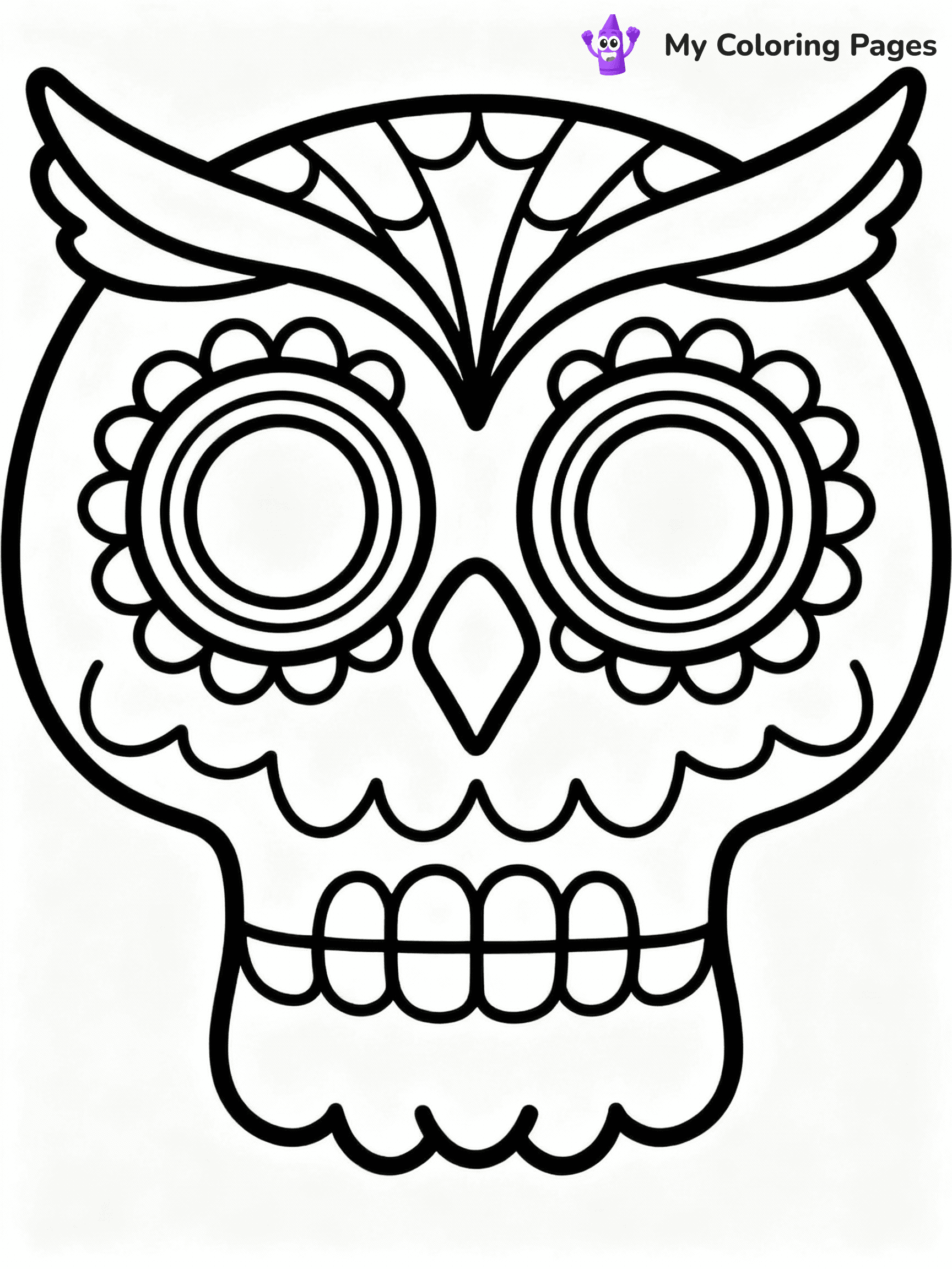 ⚠️ CRITICAL REQUIREMENT - ABSOLUTE BLACK AND WHITE ONLY ⚠️
This MUST be a BLACK AND WHITE line drawing ONLY. NO COLORS whatsoever.
- ONLY pure black lines (#000000) on pure white background (#FFFFFF)
- ABSOLUTELY NO colors, NO shading, NO gradients, NO grayscale
- If there are ANY colors in the output, the image is REJECTED
- This is a COLORING PAGE - meant to be COLORED IN by children
- The output must be UNCOLORED line art ready for coloring
⚠️ SUBJECT TO DRAW: Animal-themed sugar skull featuring a detailed owl, large eyes, feathers incorporated into the design, whimsical style
(REMEMBER: Output must be BLACK AND WHITE line art only, NOT colored!)
# COLORING PAGE: BLACK OUTLINES ONLY - WHITE BACKGROUND MANDATORY
Create a **coloring book page** using EXACTLY two values: black lines, white space.
## NON-NEGOTIABLE BINARY RULES
- **ONLY #000000 (black) and #FFFFFF (white)** - NO other values exist
- **EVERY PIXEL = BLACK OR WHITE** - no gray/shading/antialiasing
- **WHITE BACKGROUND MANDATORY** - entire canvas stays white
- **ALL SHAPES HOLLOW** - everything is empty outlines waiting to be colored
- **FORBIDDEN:** fills, shading, gradients, patterns, textures, colors
- **NO SOLID REGIONS** - if it's not a thin line, it's wrong
## Universal Line Standards
- Black outlines ONLY - thin, uniform weight
- Every shape completely empty inside
- Closed contours suitable for coloring
- Simple flat illustration - zero depth/3D/realism
- **Style:** Whimsical Doodle Art Alley - rounded, friendly outlines (unless specified)
## Everything = Outline Only
- Characters/animals: hollow shapes
- Objects/clothing: empty contours
- Backgrounds/scenery: line work only
- Natural elements: outlined forms
- Dark/night areas: don't exist (use outlined symbols)
- Textures/patterns: convert to simple lines
## The Test
Can a child color EVERY white space with crayons? If any area is pre-filled/shaded/gray or colored in, it FAILS. Every shape must be waiting to receive color.
**FINAL OUTPUT**: Binary coloring page. Black lines define shapes. White spaces ready for coloring. Nothing else exists. No exceptions. Print-ready.
⚠️ FINAL REMINDER: Draw the subject "Animal-themed sugar skull featuring a detailed owl, large eyes, feathers incorporated into the design, whimsical style" as BLACK AND WHITE line art. Zero colors in output.
