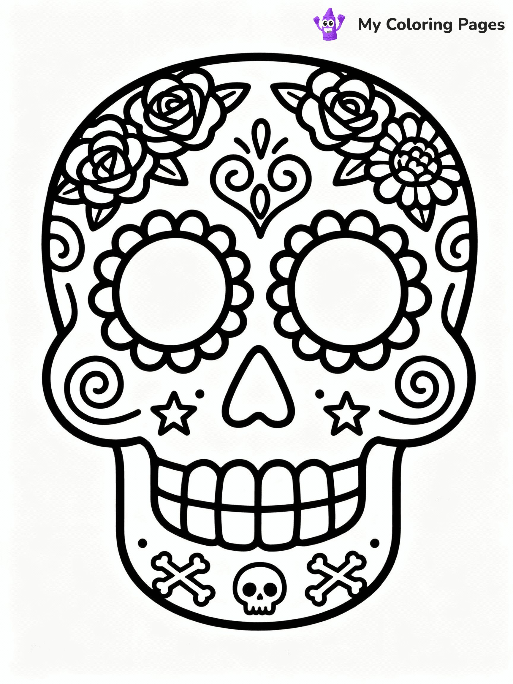 ⚠️ CRITICAL REQUIREMENT - ABSOLUTE BLACK AND WHITE ONLY ⚠️
This MUST be a BLACK AND WHITE line drawing ONLY. NO COLORS whatsoever.
- ONLY pure black lines (#000000) on pure white background (#FFFFFF)
- ABSOLUTELY NO colors, NO shading, NO gradients, NO grayscale
- If there are ANY colors in the output, the image is REJECTED
- This is a COLORING PAGE - meant to be COLORED IN by children
- The output must be UNCOLORED line art ready for coloring
⚠️ SUBJECT TO DRAW: Traditional sugar skull with decorative elements, vibrant flowers and swirls, emphasizing the Day of the Dead celebration
(REMEMBER: Output must be BLACK AND WHITE line art only, NOT colored!)
# COLORING PAGE: BLACK OUTLINES ONLY - WHITE BACKGROUND MANDATORY
Create a **coloring book page** using EXACTLY two values: black lines, white space.
## NON-NEGOTIABLE BINARY RULES
- **ONLY #000000 (black) and #FFFFFF (white)** - NO other values exist
- **EVERY PIXEL = BLACK OR WHITE** - no gray/shading/antialiasing
- **WHITE BACKGROUND MANDATORY** - entire canvas stays white
- **ALL SHAPES HOLLOW** - everything is empty outlines waiting to be colored
- **FORBIDDEN:** fills, shading, gradients, patterns, textures, colors
- **NO SOLID REGIONS** - if it's not a thin line, it's wrong
## Universal Line Standards
- Black outlines ONLY - thin, uniform weight
- Every shape completely empty inside
- Closed contours suitable for coloring
- Simple flat illustration - zero depth/3D/realism
- **Style:** Whimsical Doodle Art Alley - rounded, friendly outlines (unless specified)
## Everything = Outline Only
- Characters/animals: hollow shapes
- Objects/clothing: empty contours
- Backgrounds/scenery: line work only
- Natural elements: outlined forms
- Dark/night areas: don't exist (use outlined symbols)
- Textures/patterns: convert to simple lines
## The Test
Can a child color EVERY white space with crayons? If any area is pre-filled/shaded/gray or colored in, it FAILS. Every shape must be waiting to receive color.
**FINAL OUTPUT**: Binary coloring page. Black lines define shapes. White spaces ready for coloring. Nothing else exists. No exceptions. Print-ready.
⚠️ FINAL REMINDER: Draw the subject "Traditional sugar skull with decorative elements, vibrant flowers and swirls, emphasizing the Day of the Dead celebration" as BLACK AND WHITE line art. Zero colors in output.