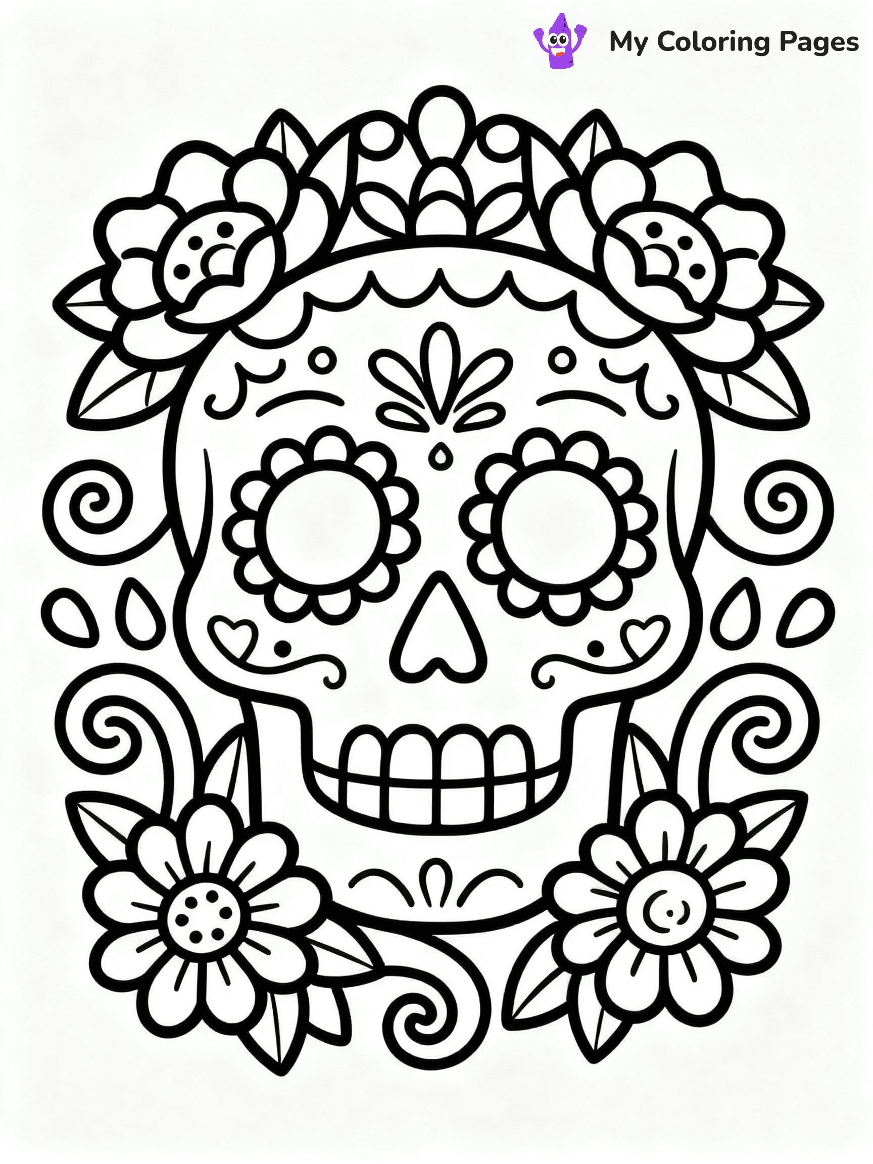 ⚠️ CRITICAL REQUIREMENT - ABSOLUTE BLACK AND WHITE ONLY ⚠️
This MUST be a BLACK AND WHITE line drawing ONLY. NO COLORS whatsoever.
- ONLY pure black lines (#000000) on pure white background (#FFFFFF)
- ABSOLUTELY NO colors, NO shading, NO gradients, NO grayscale
- If there are ANY colors in the output, the image is REJECTED
- This is a COLORING PAGE - meant to be COLORED IN by children
- The output must be UNCOLORED line art ready for coloring
⚠️ SUBJECT TO DRAW: Traditional sugar skull with decorative elements, vibrant flowers and swirls, emphasizing the Day of the Dead celebration
(REMEMBER: Output must be BLACK AND WHITE line art only, NOT colored!)
# COLORING PAGE: BLACK OUTLINES ONLY - WHITE BACKGROUND MANDATORY
Create a **coloring book page** using EXACTLY two values: black lines, white space.
## NON-NEGOTIABLE BINARY RULES
- **ONLY #000000 (black) and #FFFFFF (white)** - NO other values exist
- **EVERY PIXEL = BLACK OR WHITE** - no gray/shading/antialiasing
- **WHITE BACKGROUND MANDATORY** - entire canvas stays white
- **ALL SHAPES HOLLOW** - everything is empty outlines waiting to be colored
- **FORBIDDEN:** fills, shading, gradients, patterns, textures, colors
- **NO SOLID REGIONS** - if it's not a thin line, it's wrong
## Universal Line Standards
- Black outlines ONLY - thin, uniform weight
- Every shape completely empty inside
- Closed contours suitable for coloring
- Simple flat illustration - zero depth/3D/realism
- **Style:** Whimsical Doodle Art Alley - rounded, friendly outlines (unless specified)
## Everything = Outline Only
- Characters/animals: hollow shapes
- Objects/clothing: empty contours
- Backgrounds/scenery: line work only
- Natural elements: outlined forms
- Dark/night areas: don't exist (use outlined symbols)
- Textures/patterns: convert to simple lines
## The Test
Can a child color EVERY white space with crayons? If any area is pre-filled/shaded/gray or colored in, it FAILS. Every shape must be waiting to receive color.
**FINAL OUTPUT**: Binary coloring page. Black lines define shapes. White spaces ready for coloring. Nothing else exists. No exceptions. Print-ready.
⚠️ FINAL REMINDER: Draw the subject "Traditional sugar skull with decorative elements, vibrant flowers and swirls, emphasizing the Day of the Dead celebration" as BLACK AND WHITE line art. Zero colors in output.
