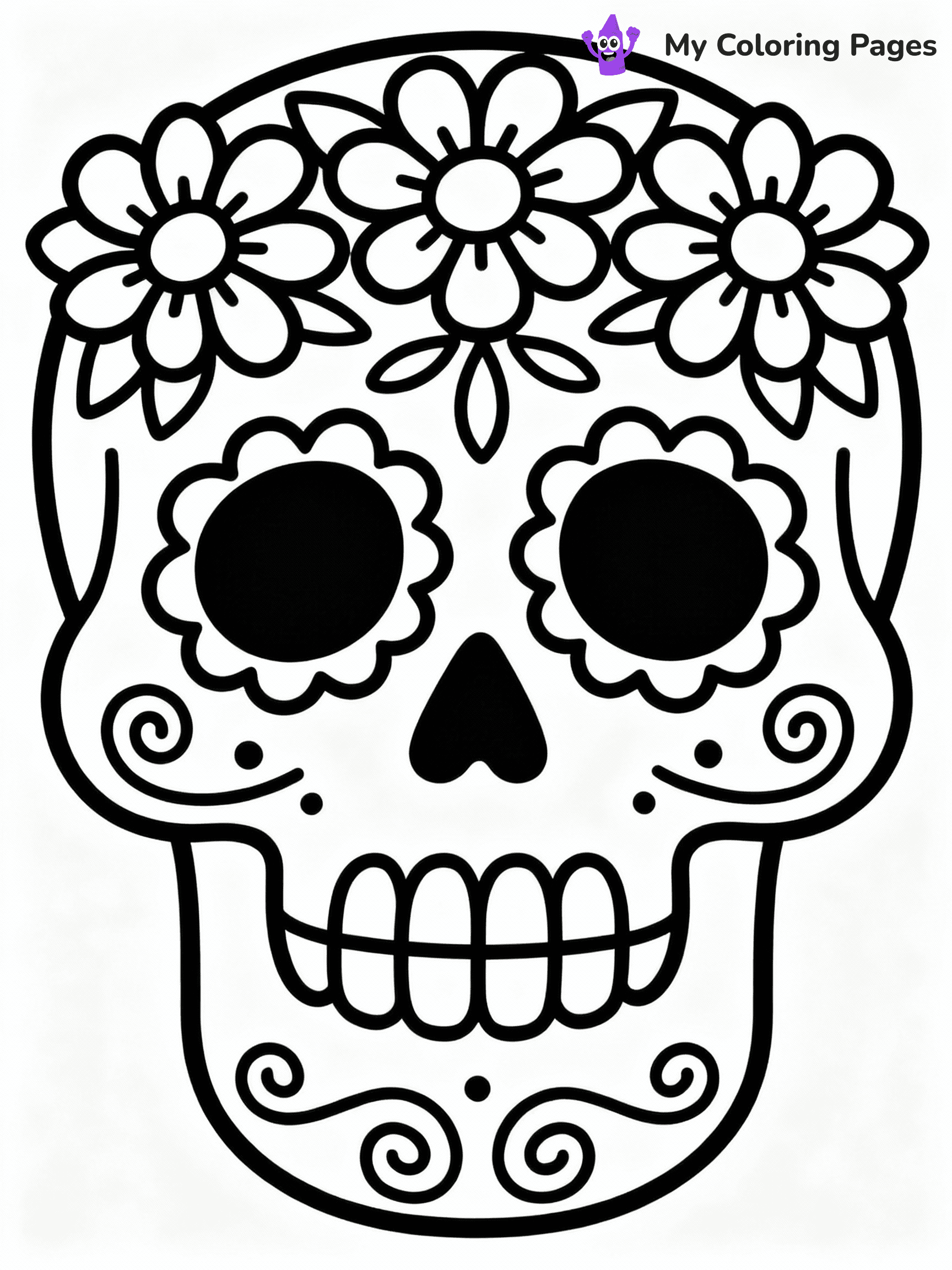 ⚠️ CRITICAL REQUIREMENT - ABSOLUTE BLACK AND WHITE ONLY ⚠️
This MUST be a BLACK AND WHITE line drawing ONLY. NO COLORS whatsoever.
- ONLY pure black lines (#000000) on pure white background (#FFFFFF)
- ABSOLUTELY NO colors, NO shading, NO gradients, NO grayscale
- If there are ANY colors in the output, the image is REJECTED
- This is a COLORING PAGE - meant to be COLORED IN by children
- The output must be UNCOLORED line art ready for coloring
⚠️ SUBJECT TO DRAW: Traditional sugar skull with decorative elements, vibrant flowers and swirls, emphasizing the Day of the Dead celebration
(REMEMBER: Output must be BLACK AND WHITE line art only, NOT colored!)
# COLORING PAGE: BLACK OUTLINES ONLY - WHITE BACKGROUND MANDATORY
Create a **coloring book page** using EXACTLY two values: black lines, white space.
## NON-NEGOTIABLE BINARY RULES
- **ONLY #000000 (black) and #FFFFFF (white)** - NO other values exist
- **EVERY PIXEL = BLACK OR WHITE** - no gray/shading/antialiasing
- **WHITE BACKGROUND MANDATORY** - entire canvas stays white
- **ALL SHAPES HOLLOW** - everything is empty outlines waiting to be colored
- **FORBIDDEN:** fills, shading, gradients, patterns, textures, colors
- **NO SOLID REGIONS** - if it's not a thin line, it's wrong
## Universal Line Standards
- Black outlines ONLY - thin, uniform weight
- Every shape completely empty inside
- Closed contours suitable for coloring
- Simple flat illustration - zero depth/3D/realism
- **Style:** Whimsical Doodle Art Alley - rounded, friendly outlines (unless specified)
## Everything = Outline Only
- Characters/animals: hollow shapes
- Objects/clothing: empty contours
- Backgrounds/scenery: line work only
- Natural elements: outlined forms
- Dark/night areas: don't exist (use outlined symbols)
- Textures/patterns: convert to simple lines
## The Test
Can a child color EVERY white space with crayons? If any area is pre-filled/shaded/gray or colored in, it FAILS. Every shape must be waiting to receive color.
**FINAL OUTPUT**: Binary coloring page. Black lines define shapes. White spaces ready for coloring. Nothing else exists. No exceptions. Print-ready.
⚠️ FINAL REMINDER: Draw the subject "Traditional sugar skull with decorative elements, vibrant flowers and swirls, emphasizing the Day of the Dead celebration" as BLACK AND WHITE line art. Zero colors in output.