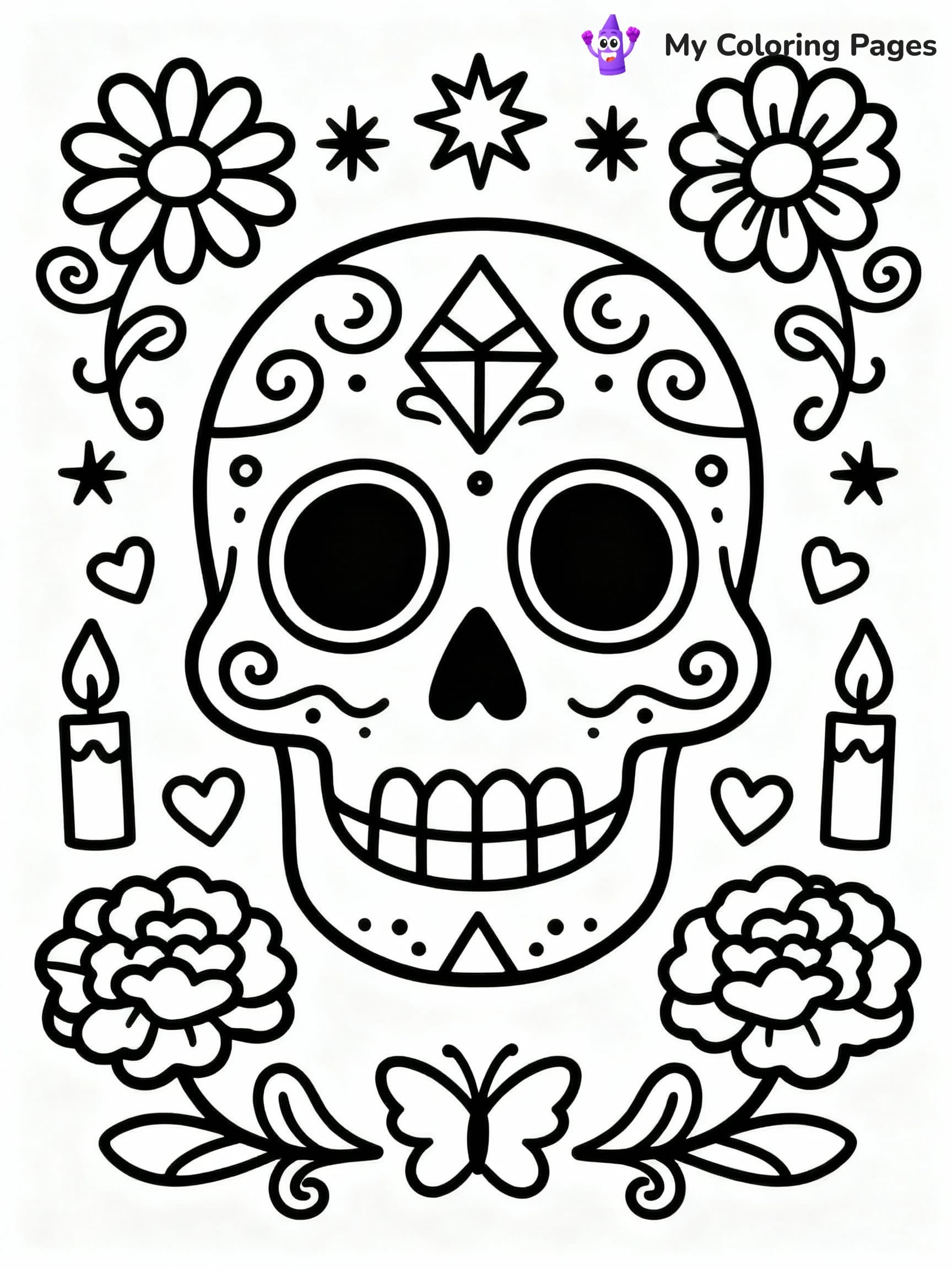 Sugar Skull Coloring Pages - 5