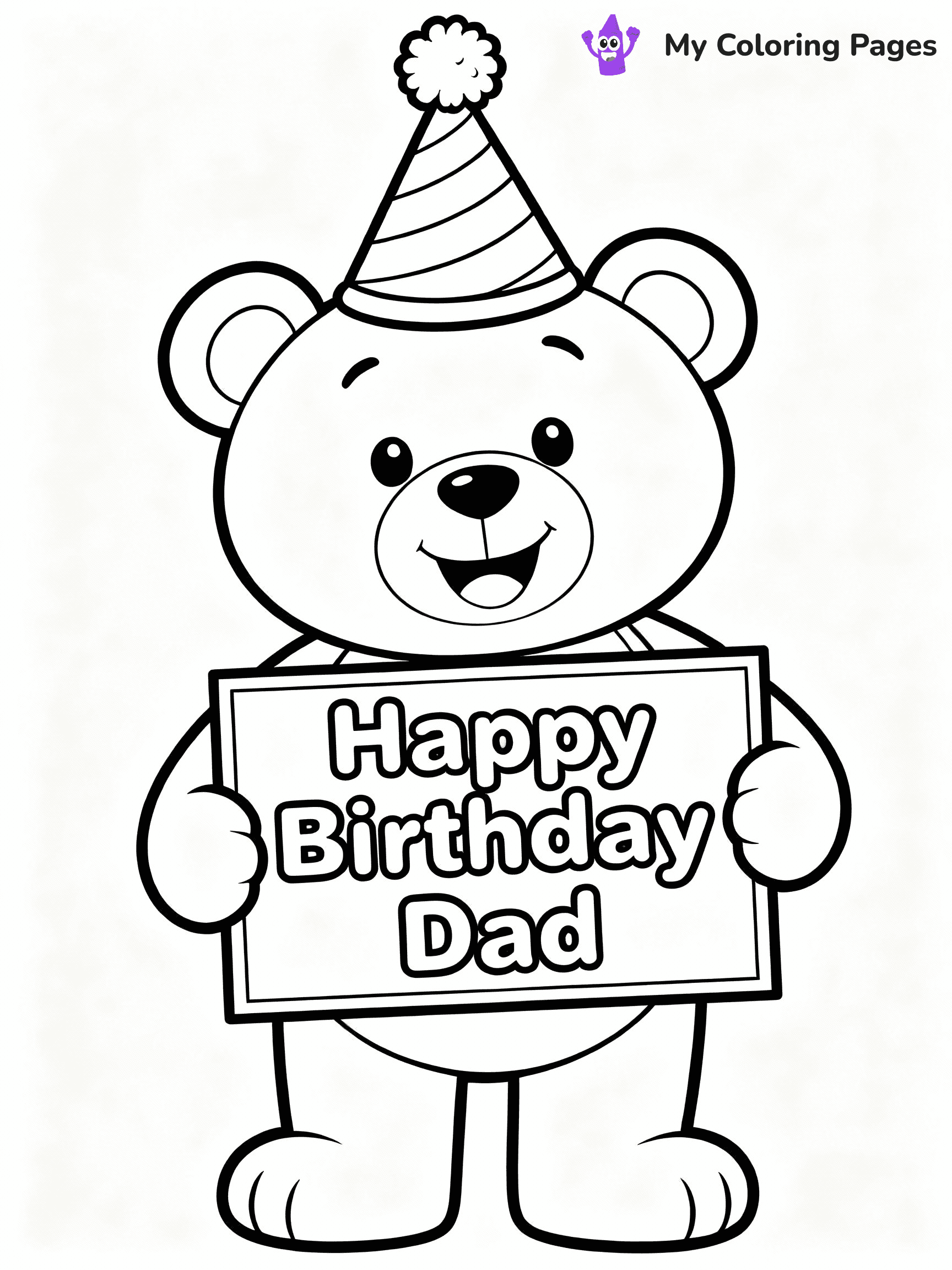 Happy Birthday Dad Coloring Pages - 16